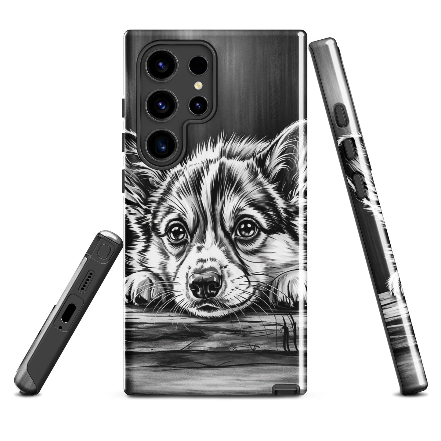 Phone Case for Samsung Galaxy with elegant puppy art and premium protection