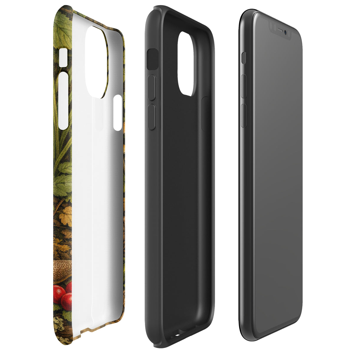 Phone Case for iPhone with Amanita Muscaria Mushroom design, featuring a lush forest background and protective fit.