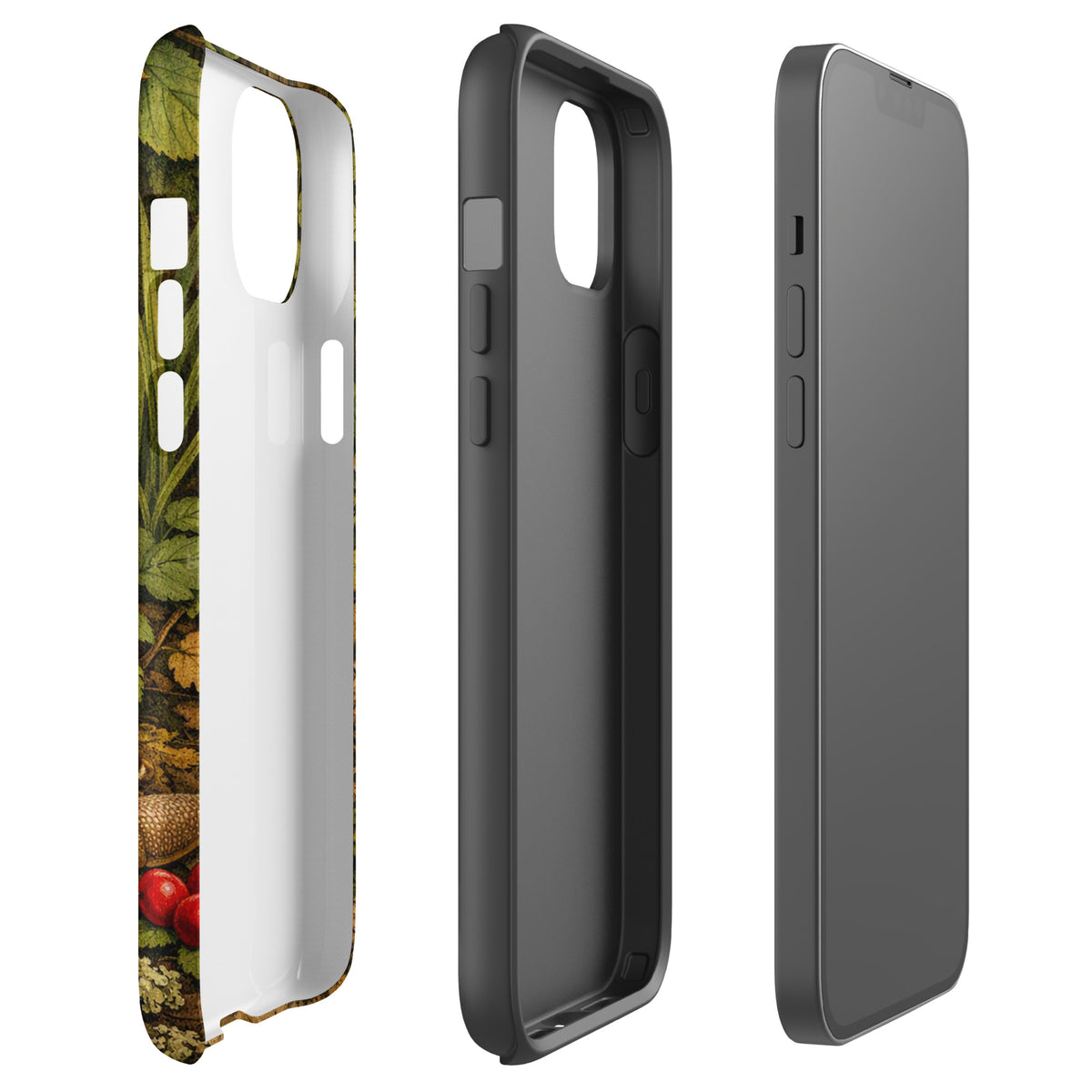 Phone Case for iPhone featuring Amanita muscaria mushroom design in lush forest, showcasing natural beauty and vivid colors.