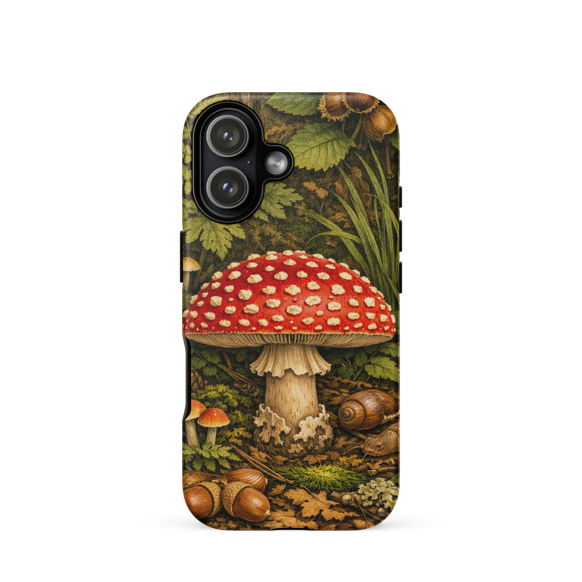 Phone Case featuring Amanita muscaria mushroom with forest design for iPhone