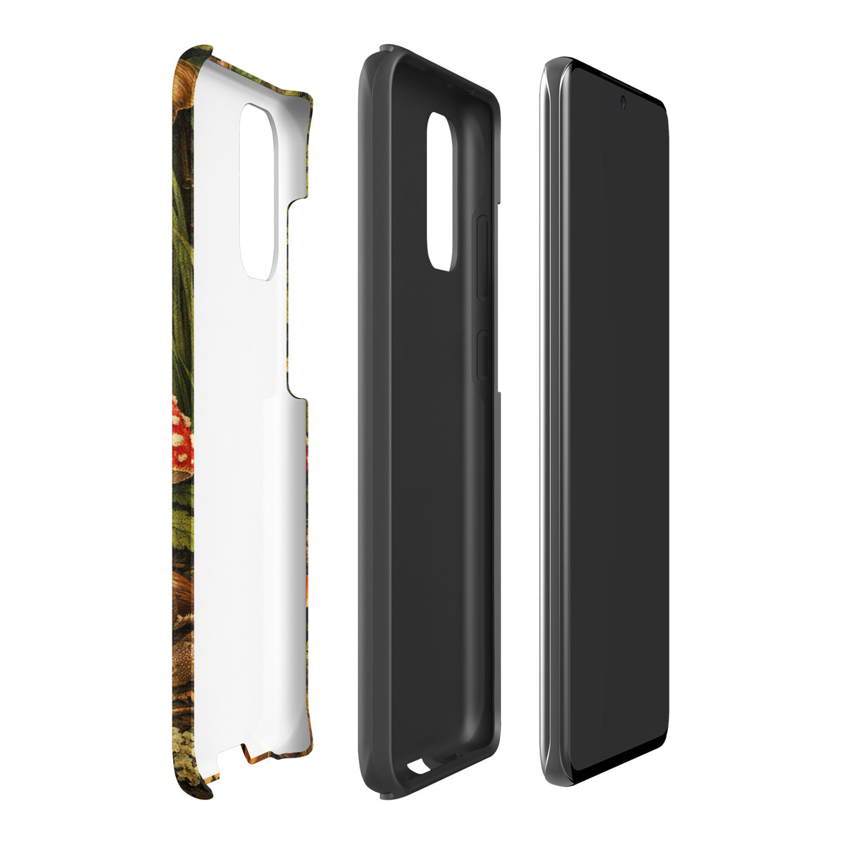 Phone Case for Samsung Galaxy with Amanita muscaria mushroom design, featuring scarlet cap and white wart spots.