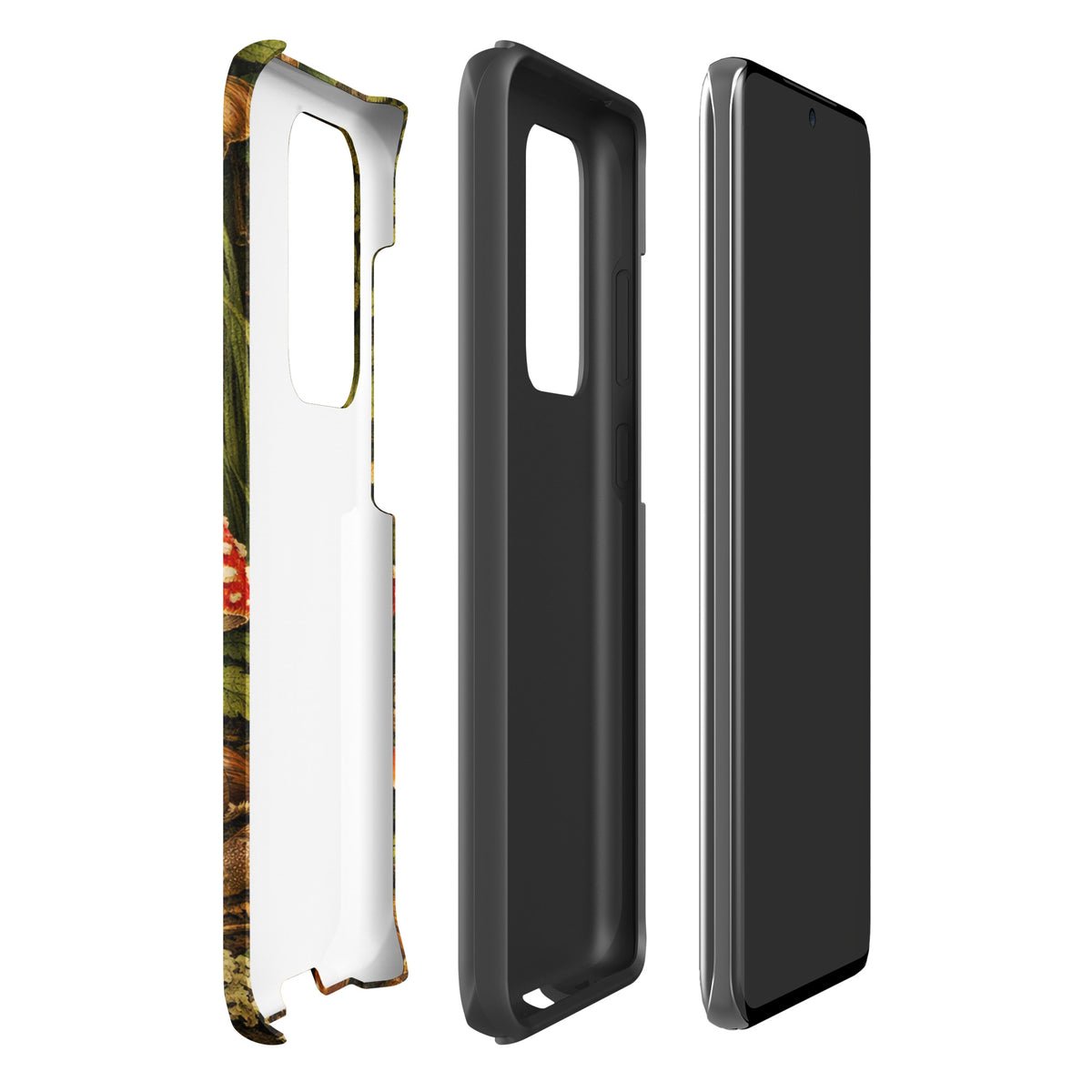 Phone Case for Samsung Galaxy with Amanita muscaria mushroom design, featuring vivid red cap and white spots.