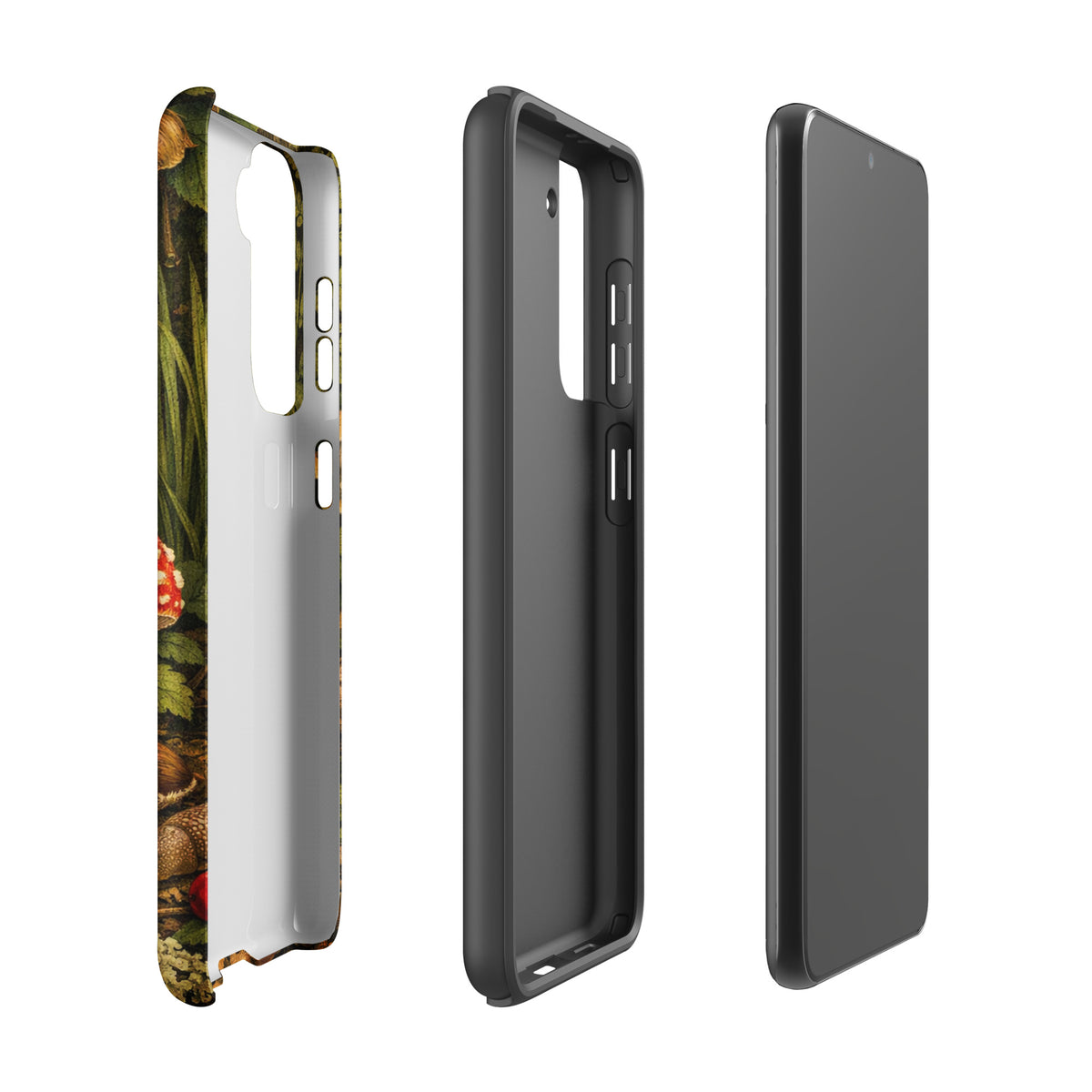 Phone Case for Samsung Galaxy featuring Amanita muscaria mushroom design with scarlet cap and white warts.