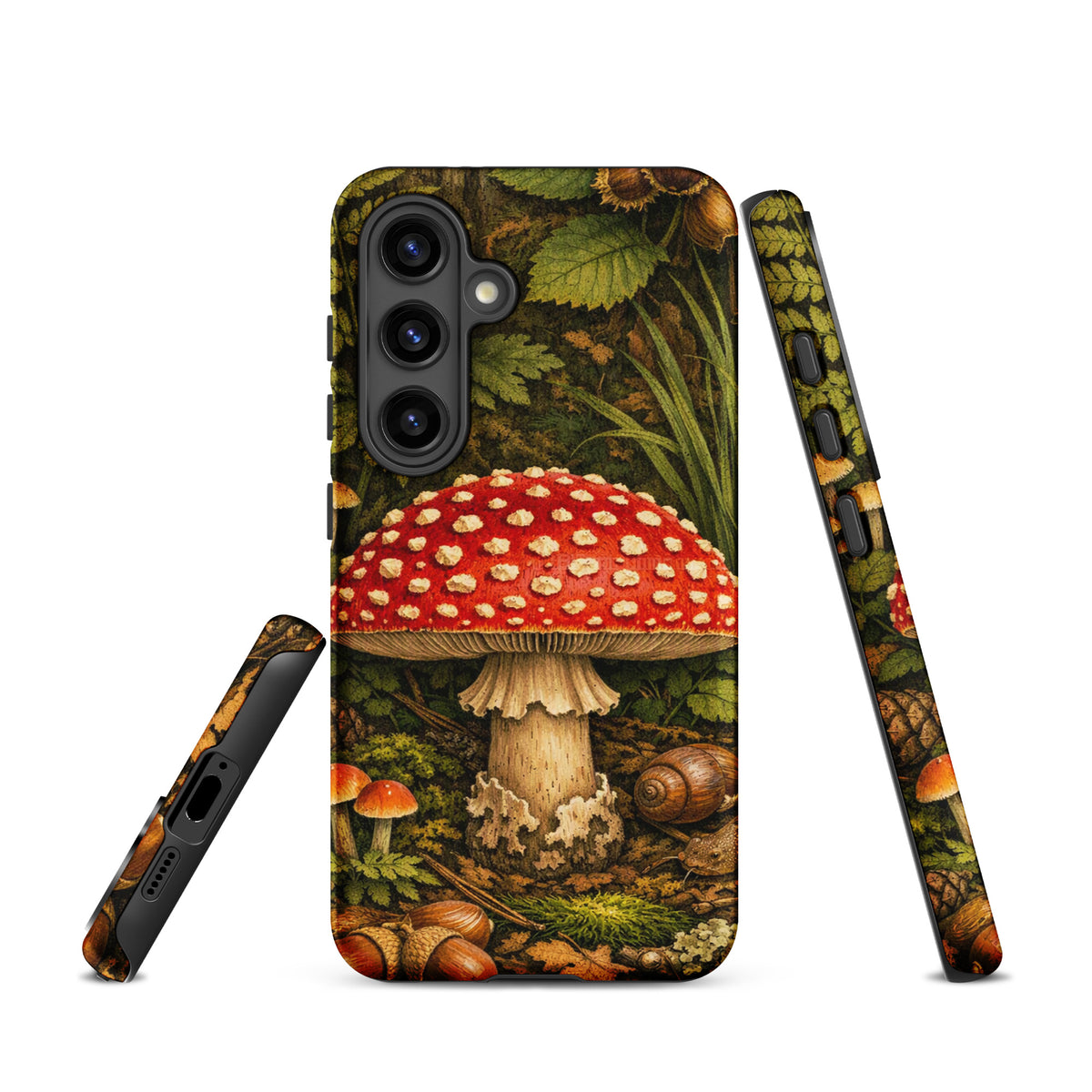 Phone Case with Amanita muscaria mushroom design for Samsung Galaxy, forest-inspired, red cap with white spots