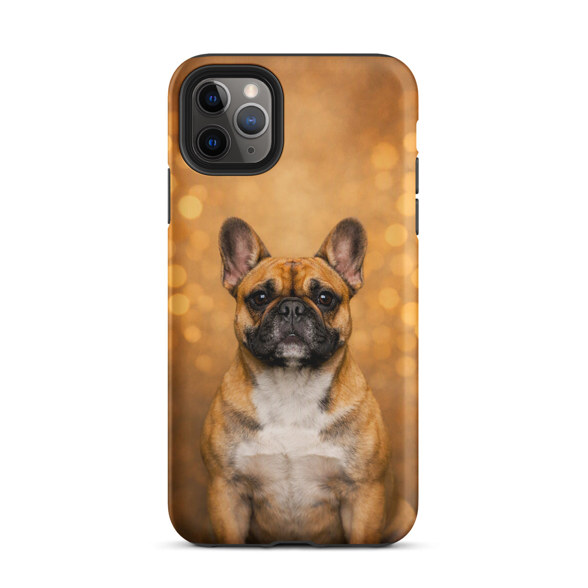 Phone Case with French Bulldog Portrait on warm glow background for iPhone