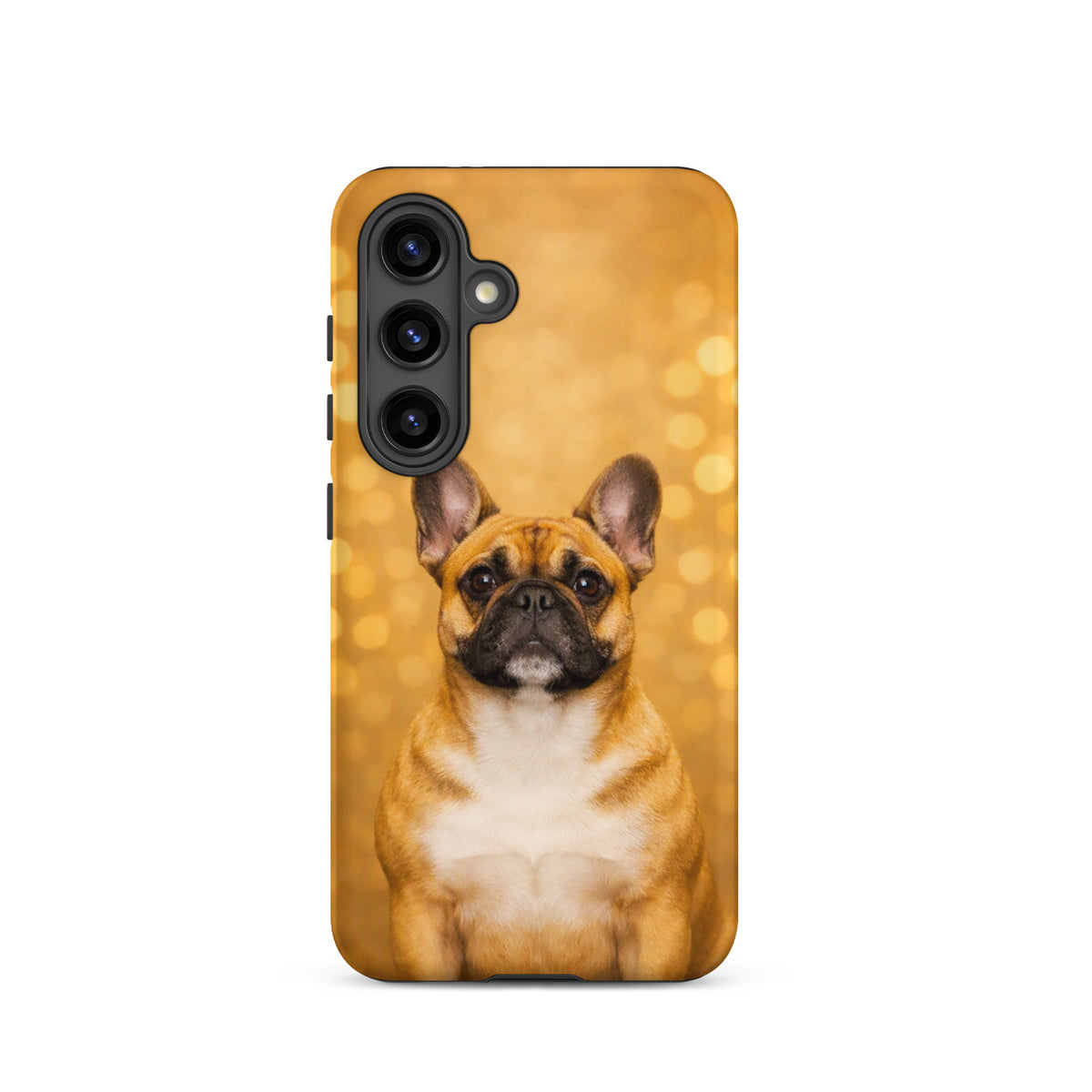 Phone Case with French Bulldog portrait on golden bokeh background for Samsung Galaxy