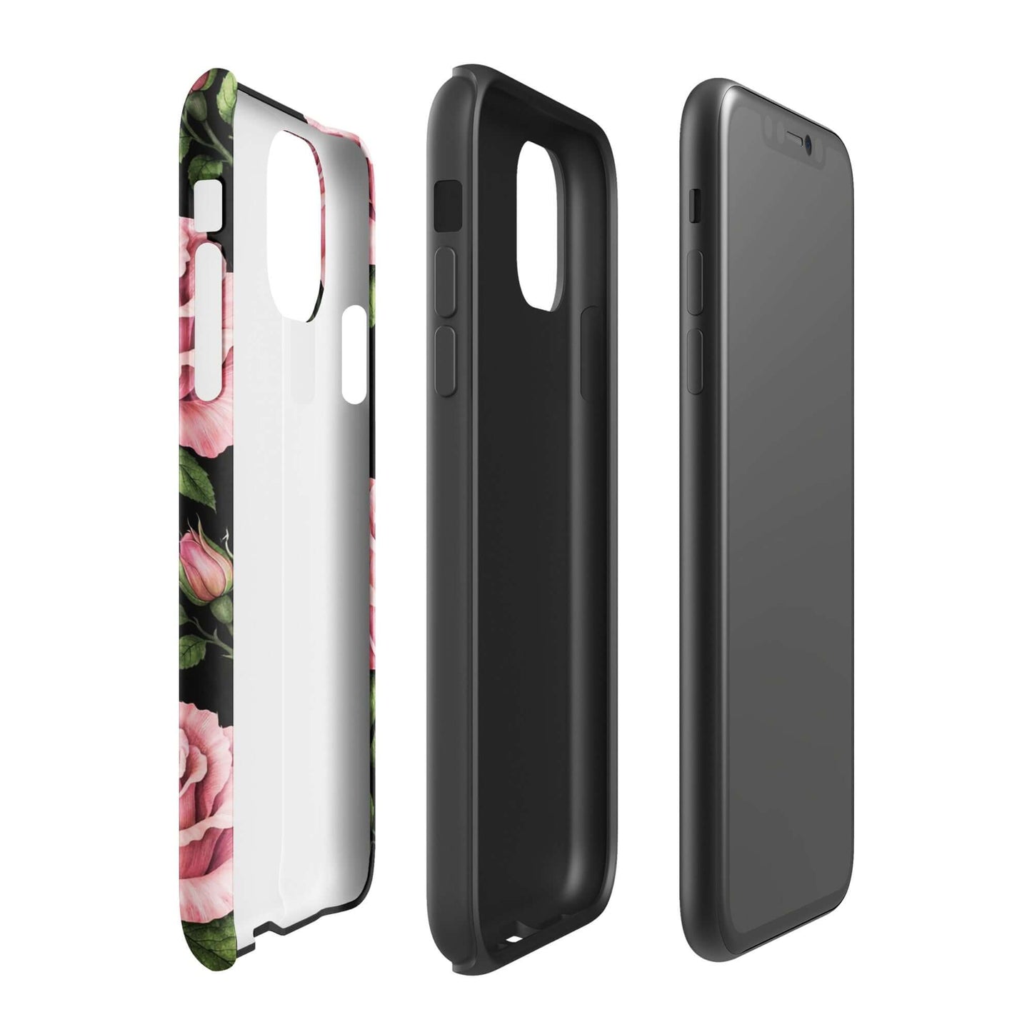 Pink Rose Garden Phone Case for iPhone with floral design and tough protection