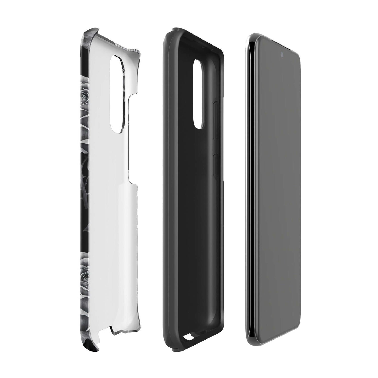Phone Case for Samsung Galaxy with hand-sketched rose design, tough and elegant for style-conscious users.