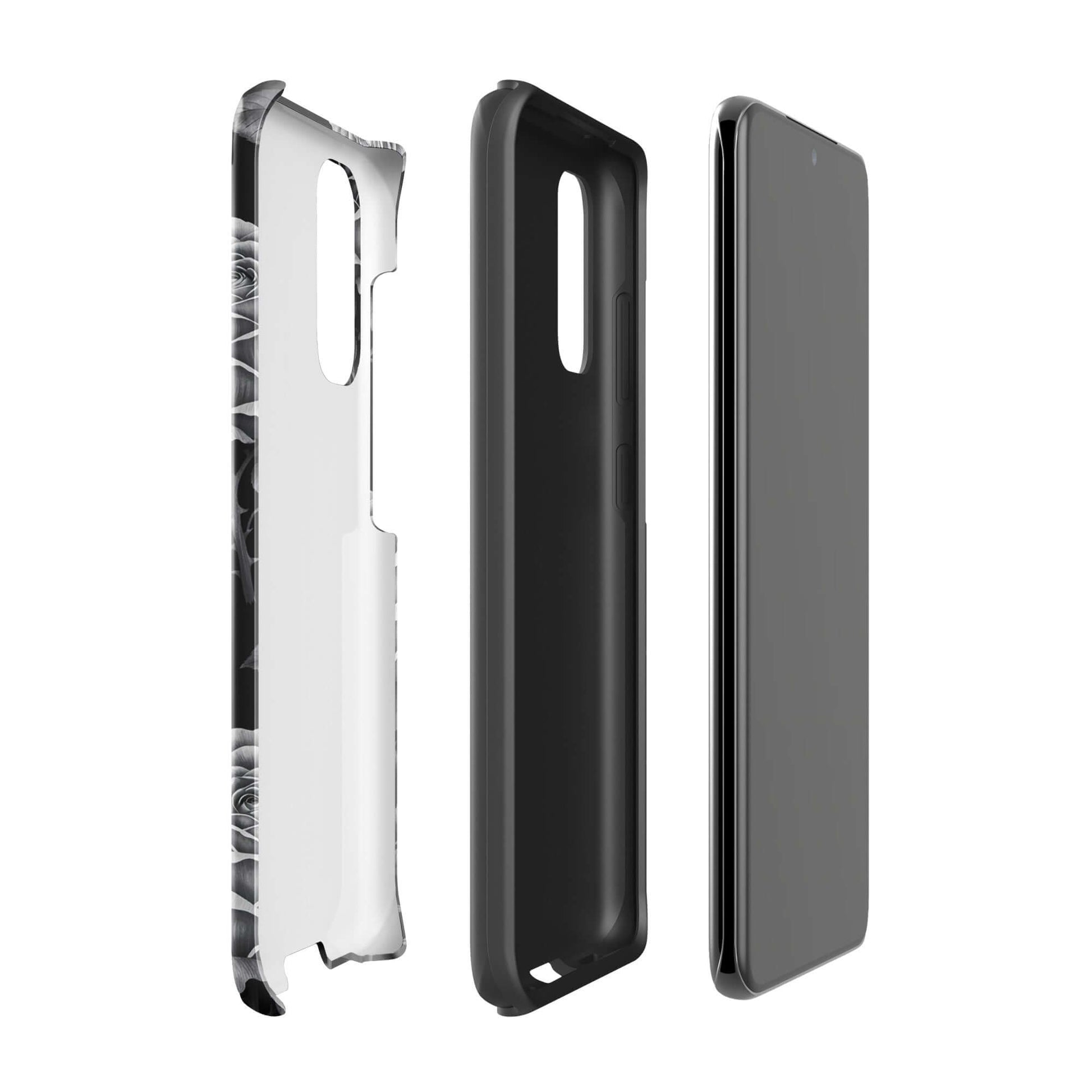 Phone Case for Samsung Galaxy with hand-sketched rose design, tough and elegant for style-conscious users.
