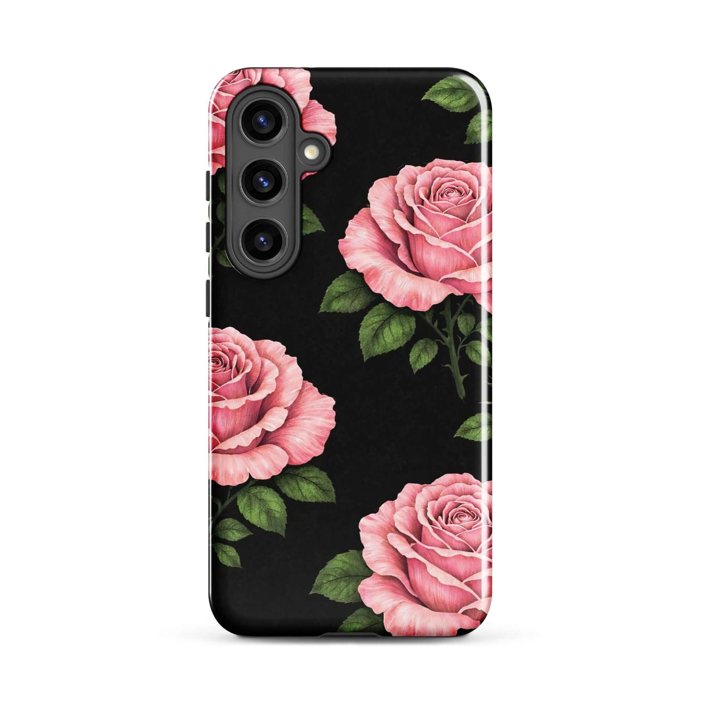 Phone Case with pink rose garden design for Samsung Galaxy
