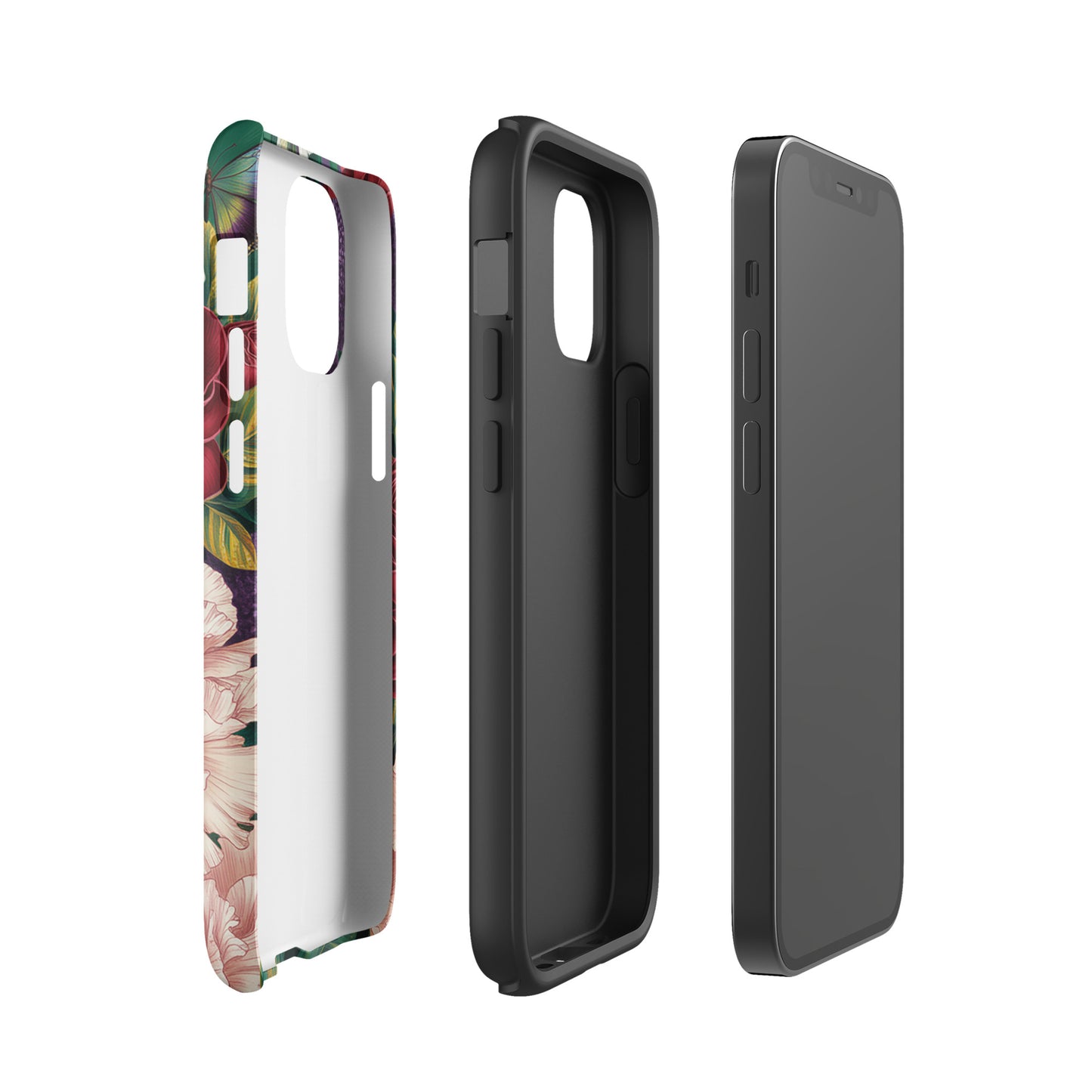 Phone Case for iPhone: Botanical Garden Bloom with floral design featuring roses, peonies, and alliums for vibrant device protection.