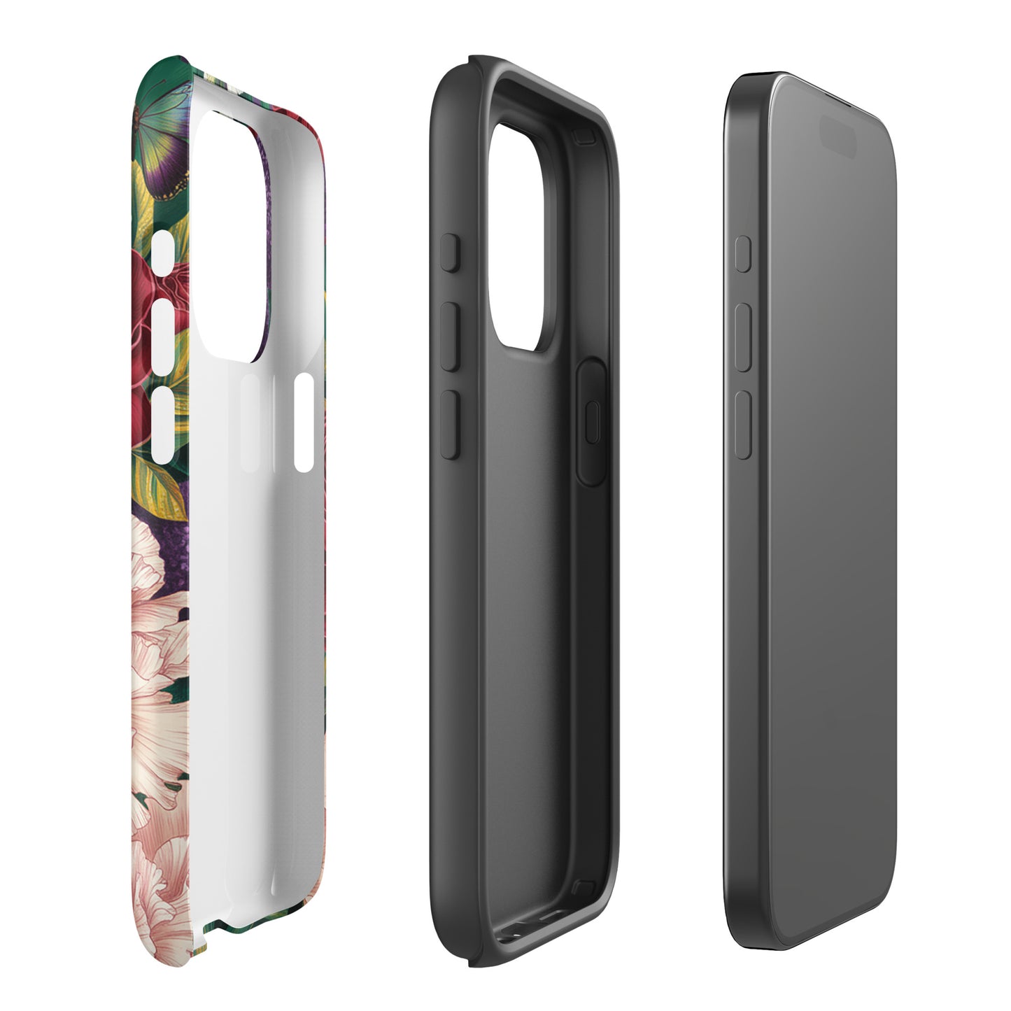Phone Case for iPhone with Botanical Garden Bloom design featuring roses and peonies.