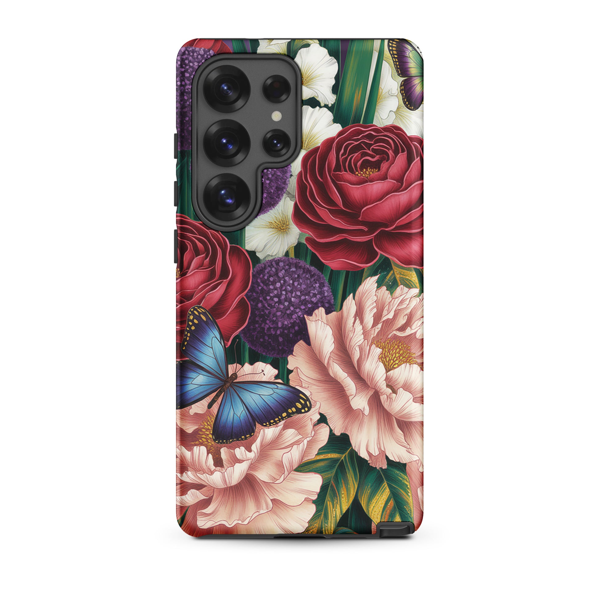 Phone Case for Samsung Galaxy with garden blooms and butterflies design