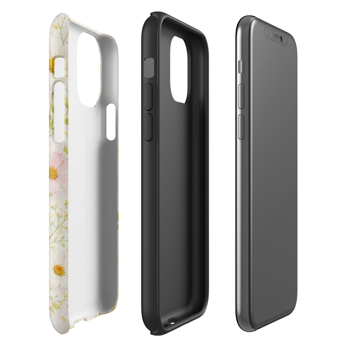 Phone Case for iPhone with Fresh Floral Garden Design