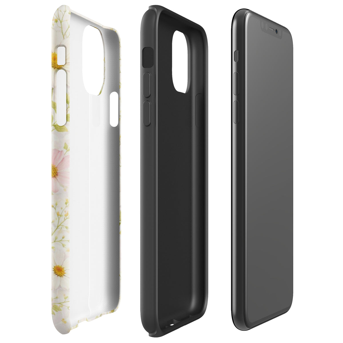 Phone Case for iPhone with Fresh Floral Garden Design