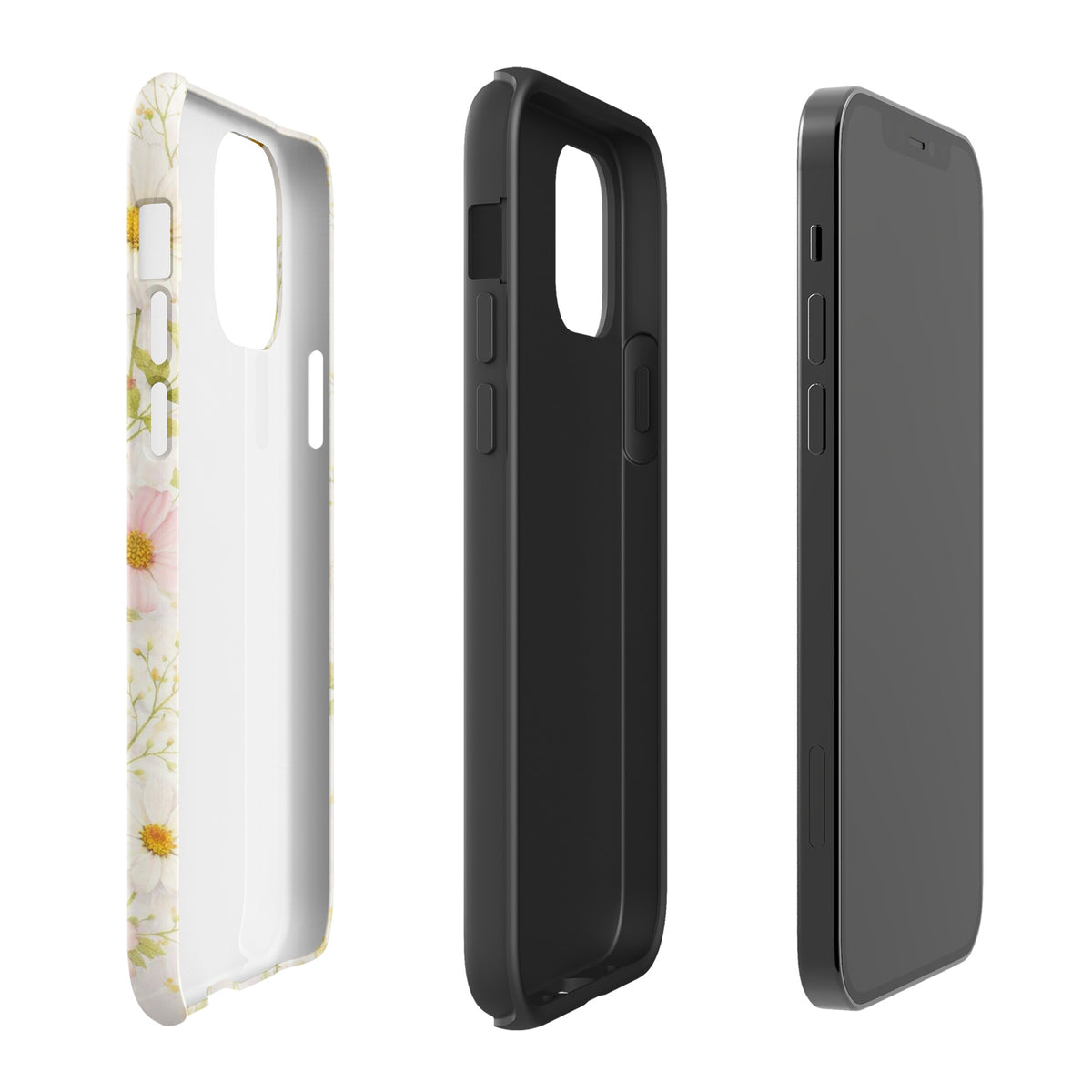 Phone Case for iPhone with Fresh Floral Garden Design