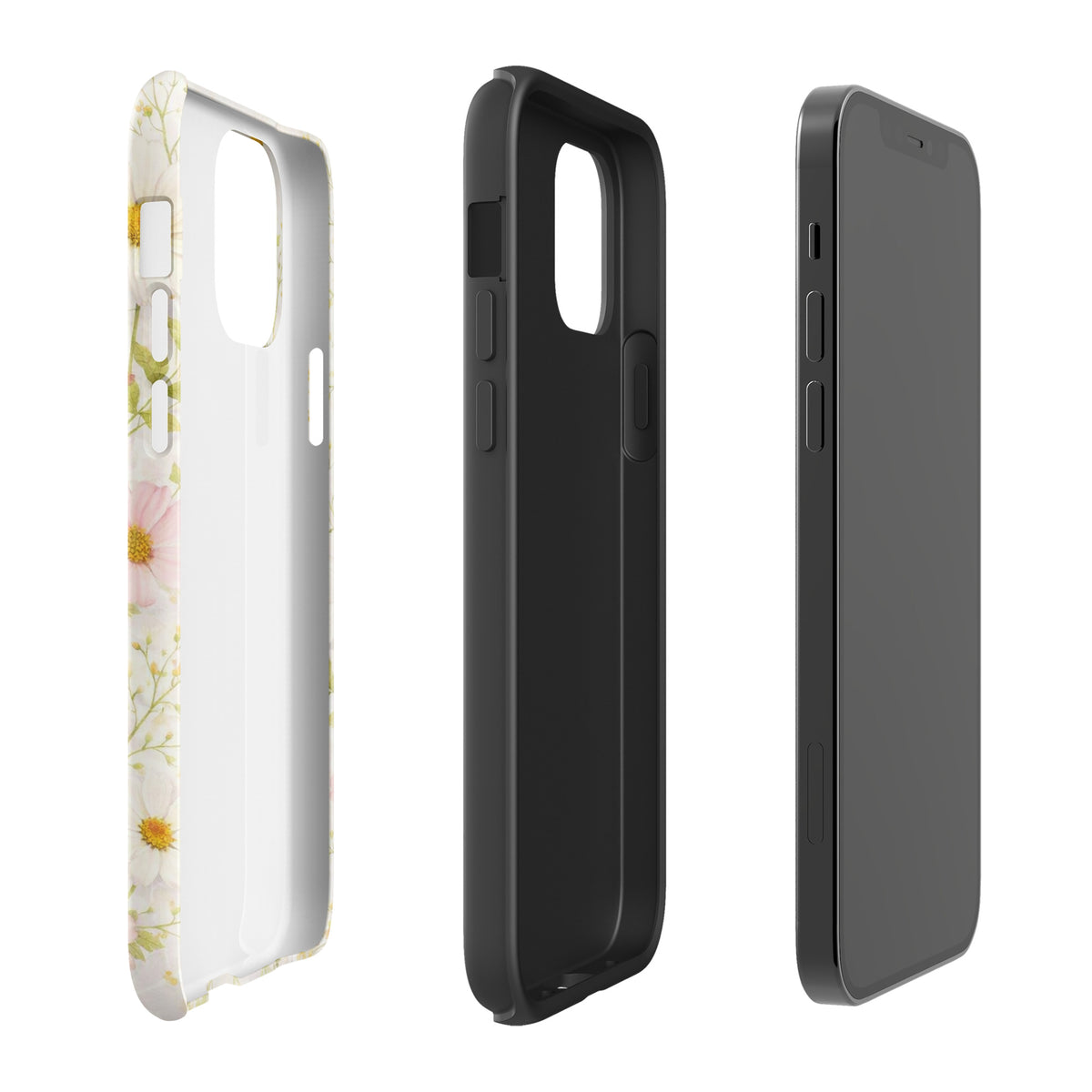 Phone Case for iPhone with Fresh Floral Garden Design