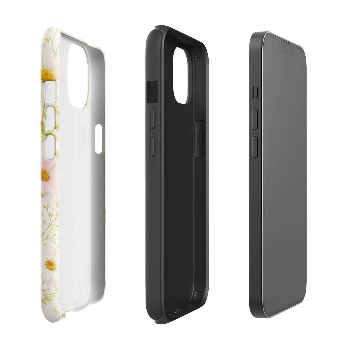 Phone Case for iPhone with Fresh Floral Garden Design