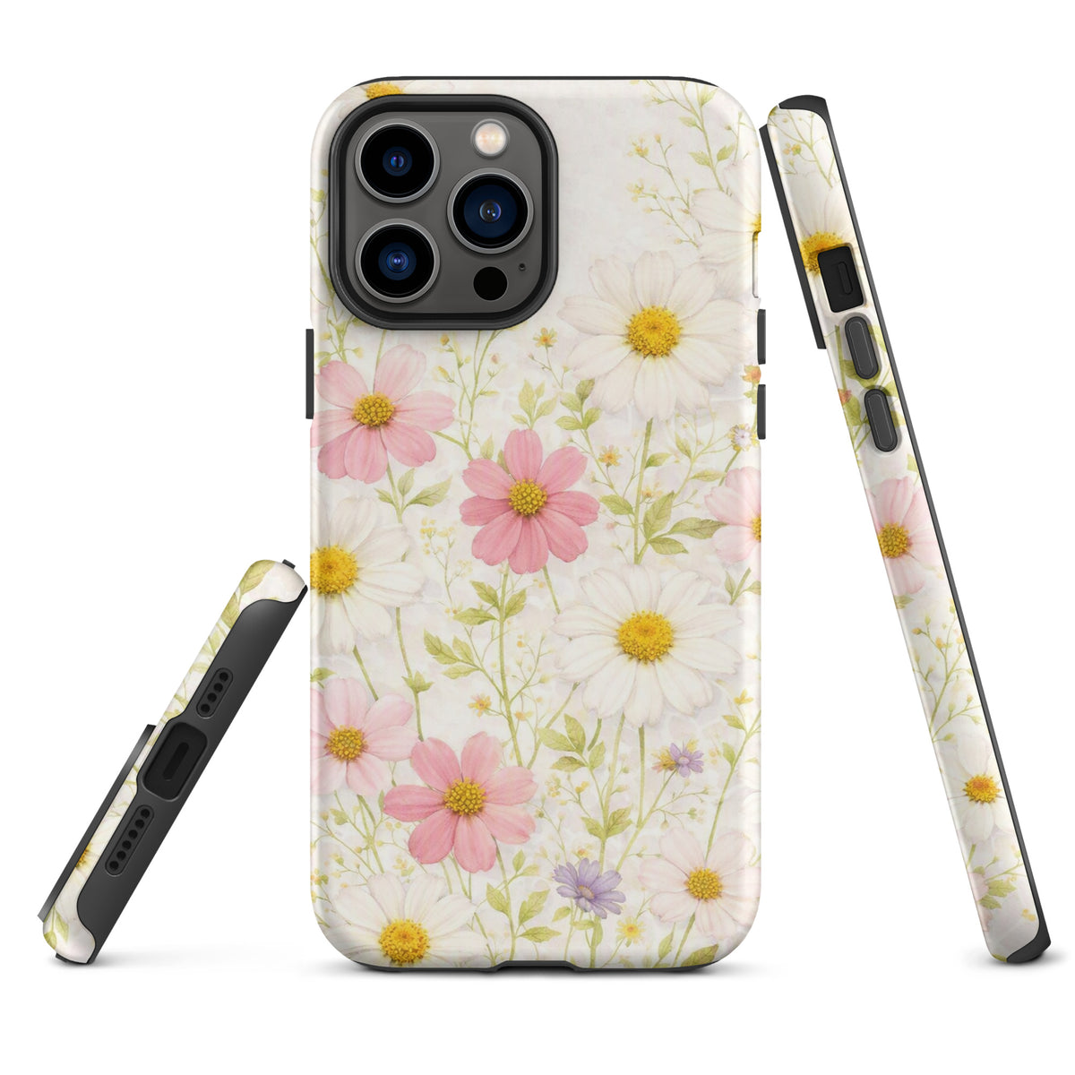 Phone Case for iPhone with Fresh Floral Garden Design