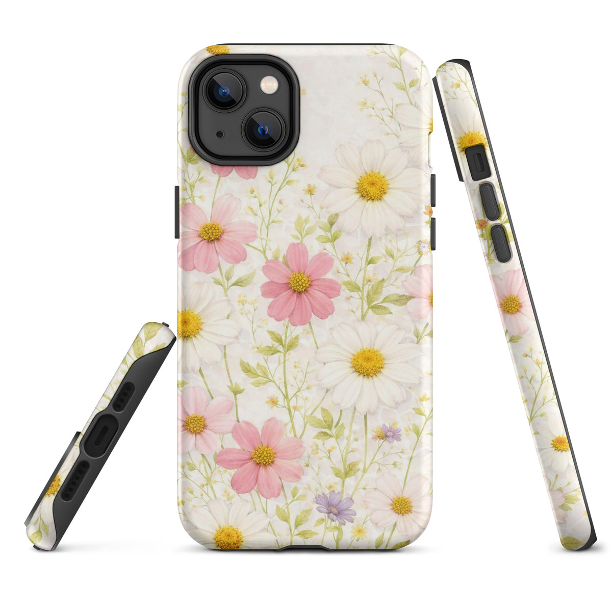 Phone Case for iPhone with Fresh Floral Garden Design