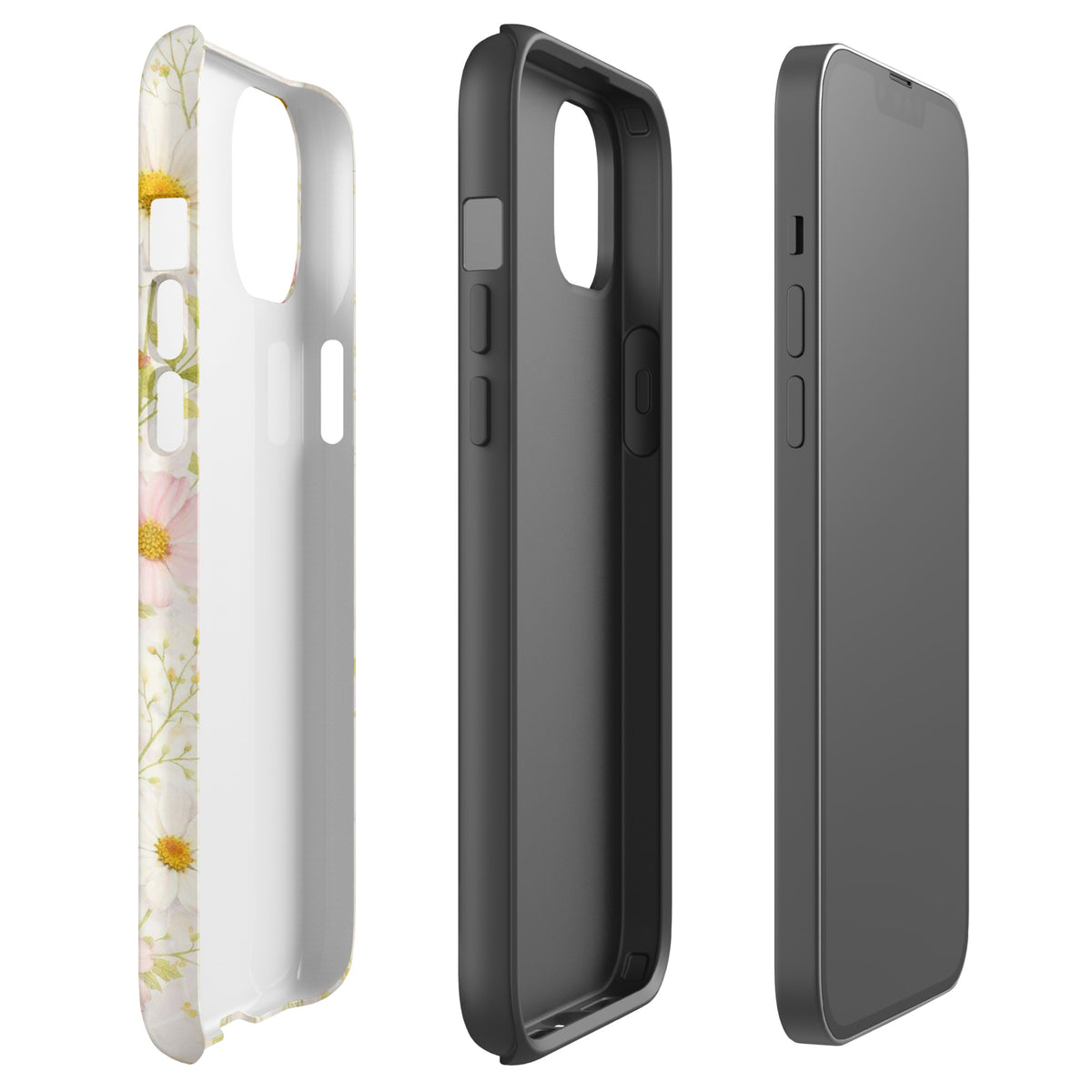 Phone Case for iPhone with Fresh Floral Garden Design