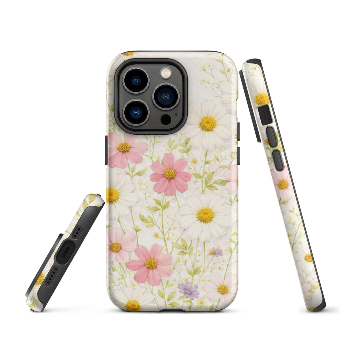 Phone Case for iPhone with Fresh Floral Garden Design