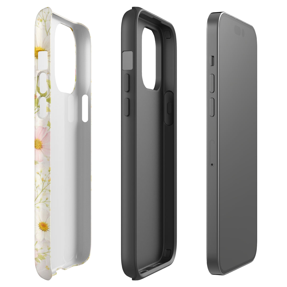 Phone Case for iPhone with Fresh Floral Garden Design