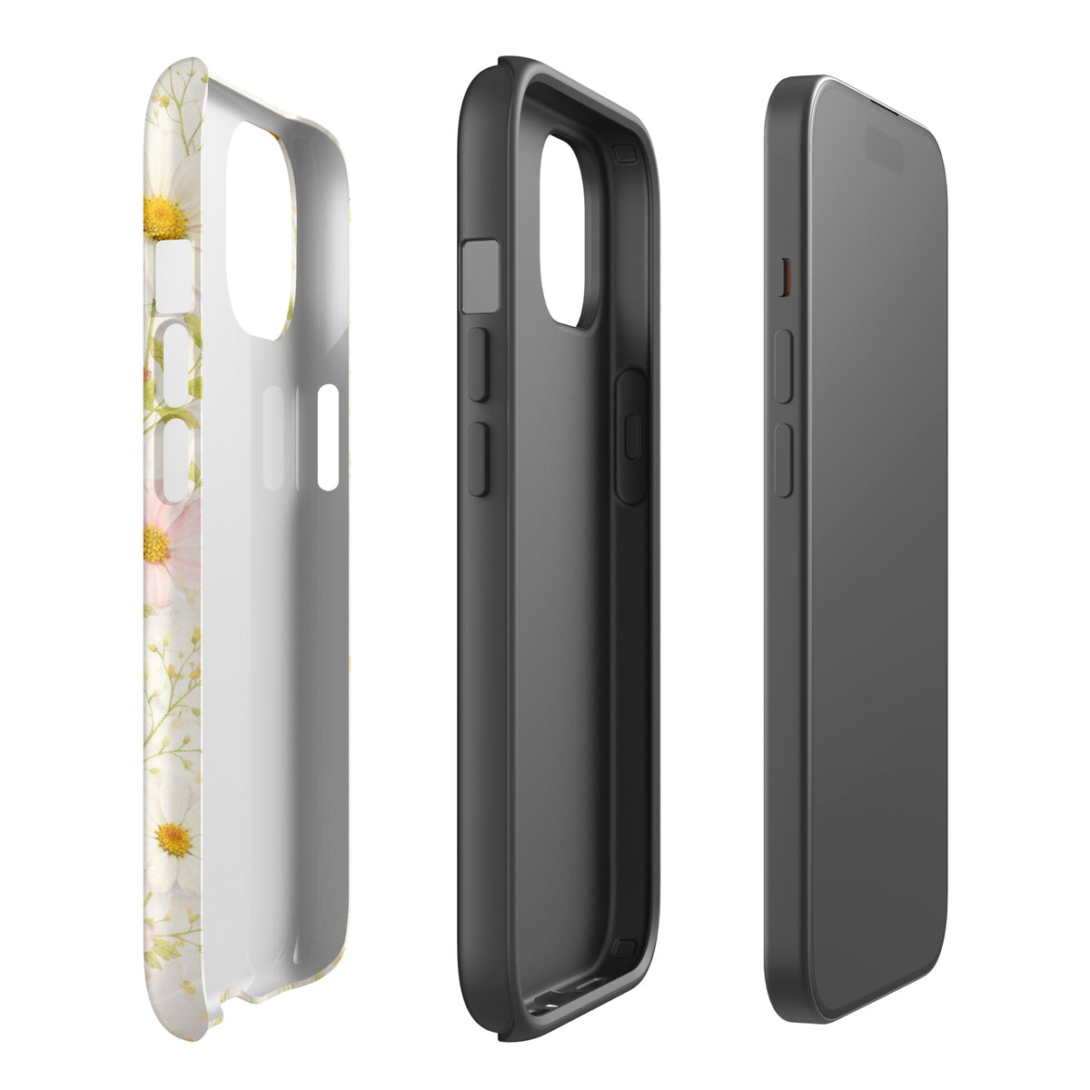 Phone Case for iPhone with Fresh Floral Garden Design