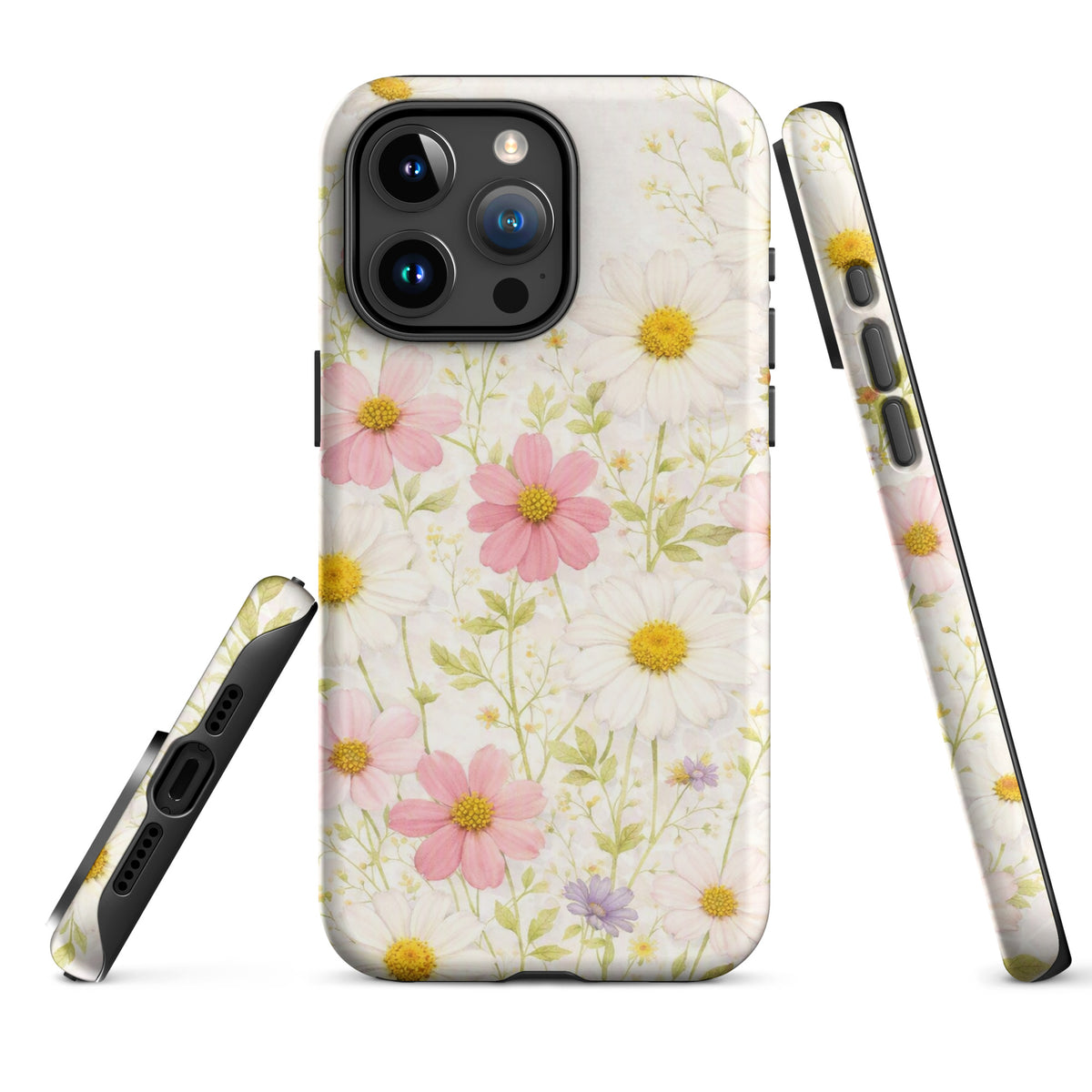 Phone Case for iPhone with Fresh Floral Garden Design
