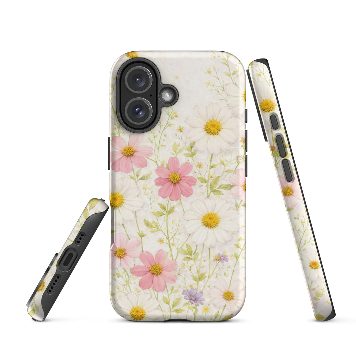 Phone Case for iPhone with Fresh Floral Garden Design