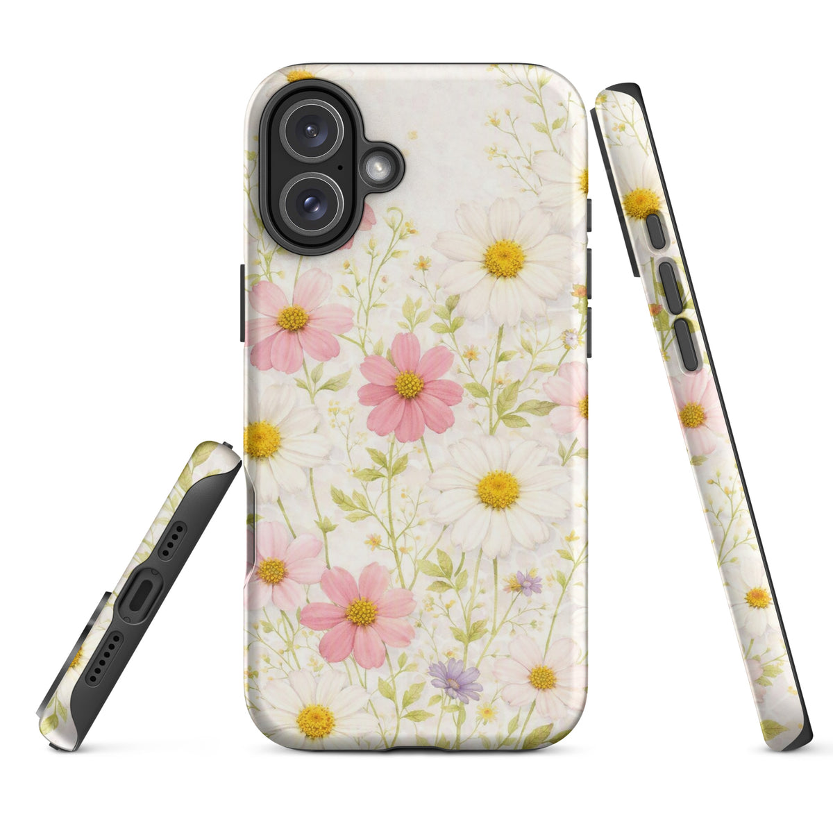 Phone Case for iPhone with Fresh Floral Garden Design