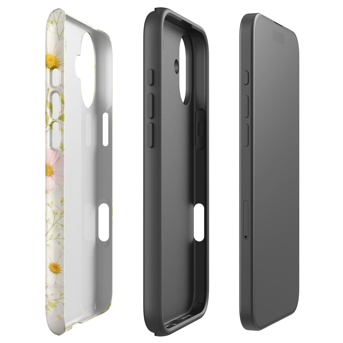 Phone Case for iPhone with Fresh Floral Garden Design