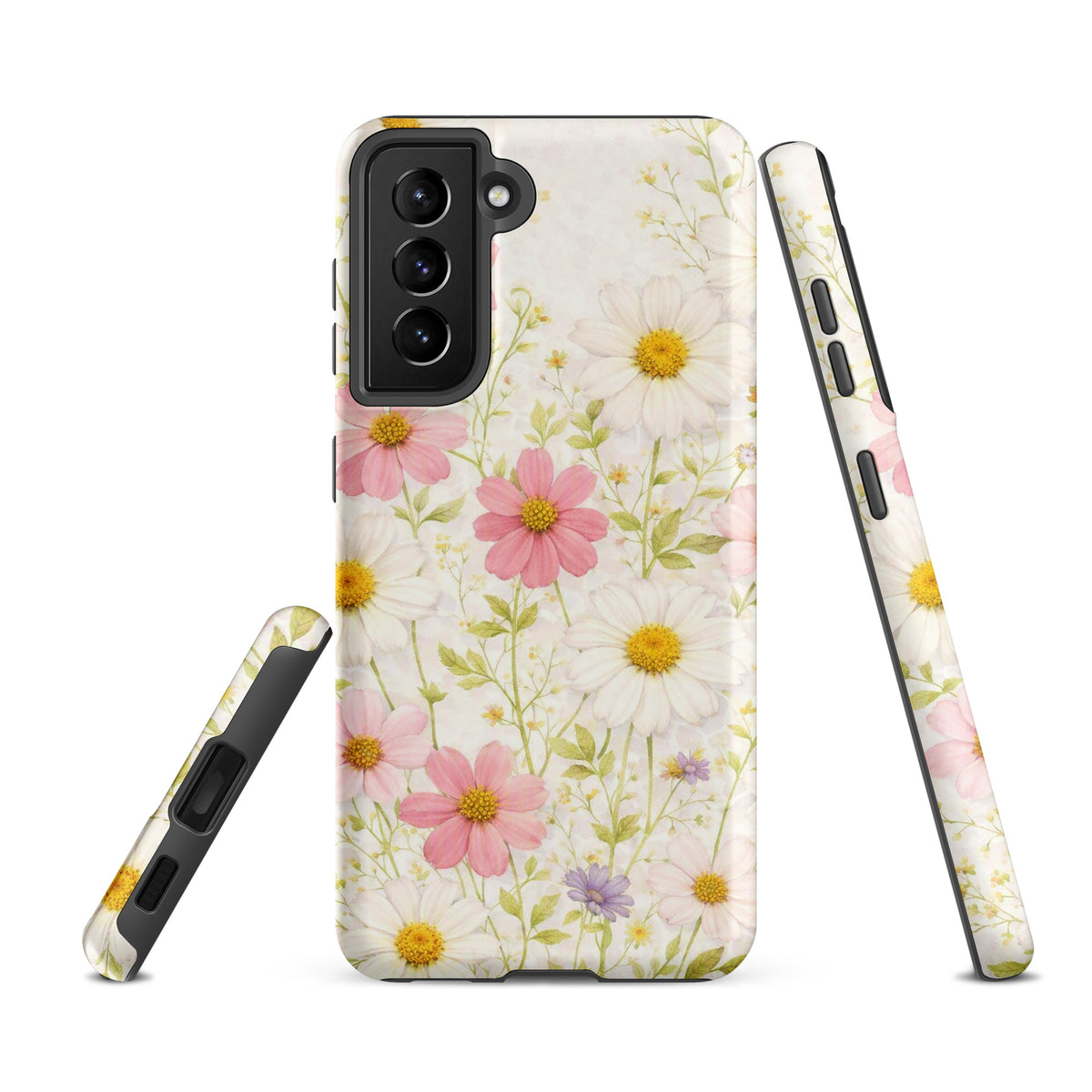 Phone Case for Samsung Galaxy with Fresh Floral Garden Design