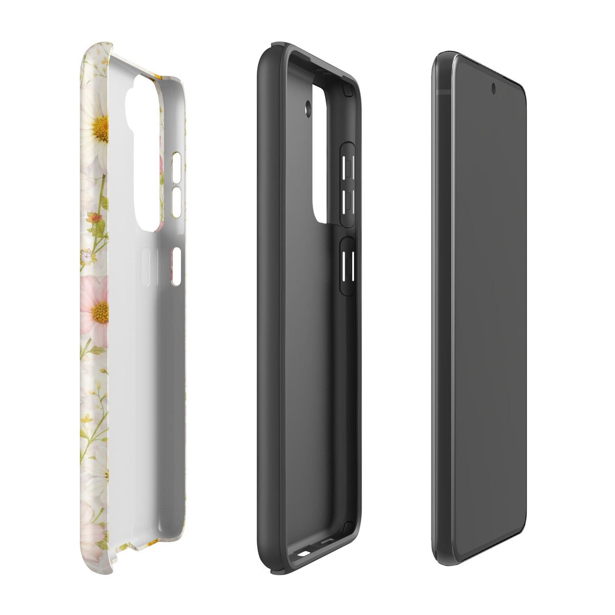 Phone Case for Samsung Galaxy with Fresh Floral Garden Design
