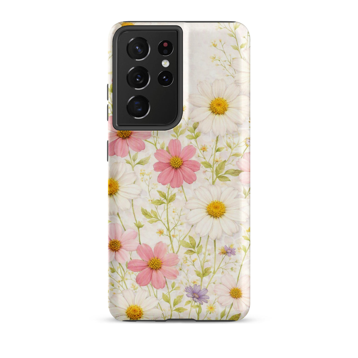 Phone Case for Samsung Galaxy with Fresh Floral Garden Design
