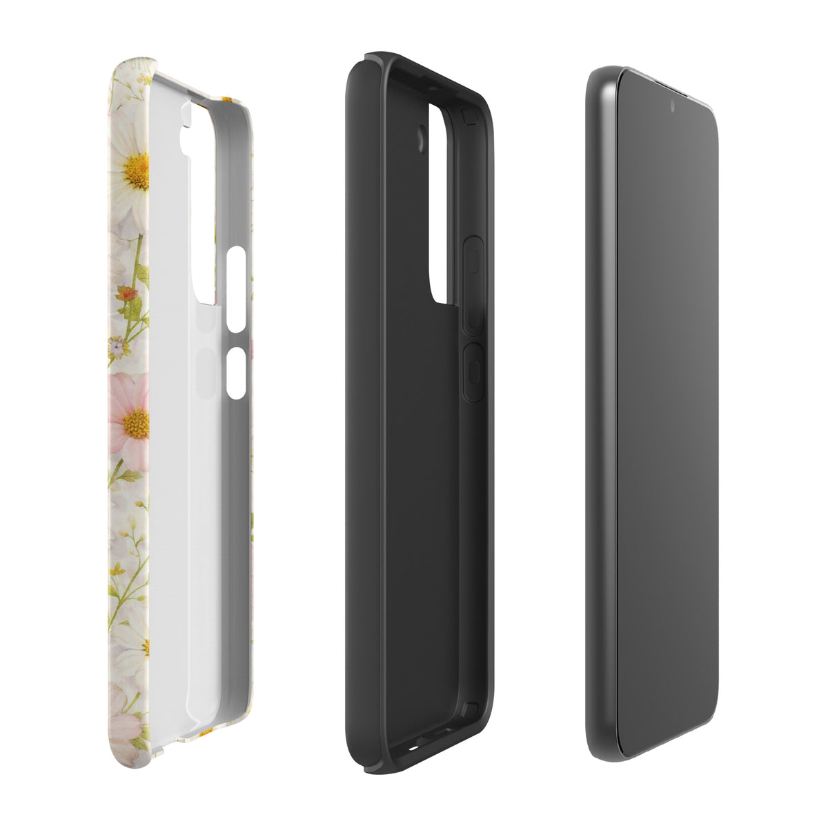 Phone Case for Samsung Galaxy with Fresh Floral Garden Design