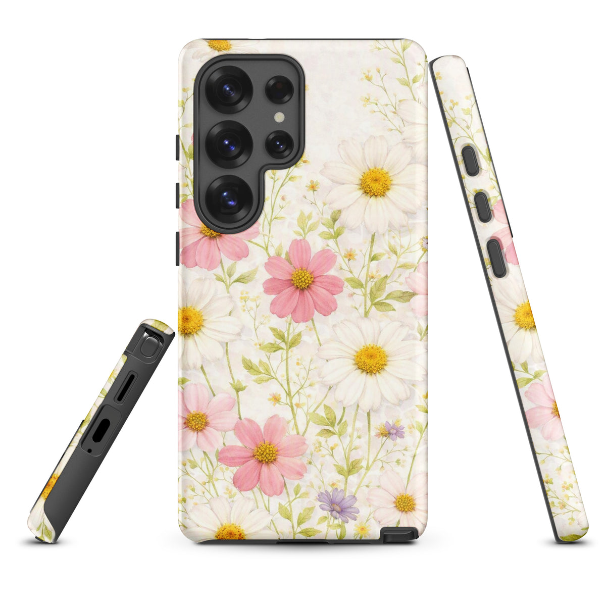 Phone Case for Samsung Galaxy with Fresh Floral Garden Design