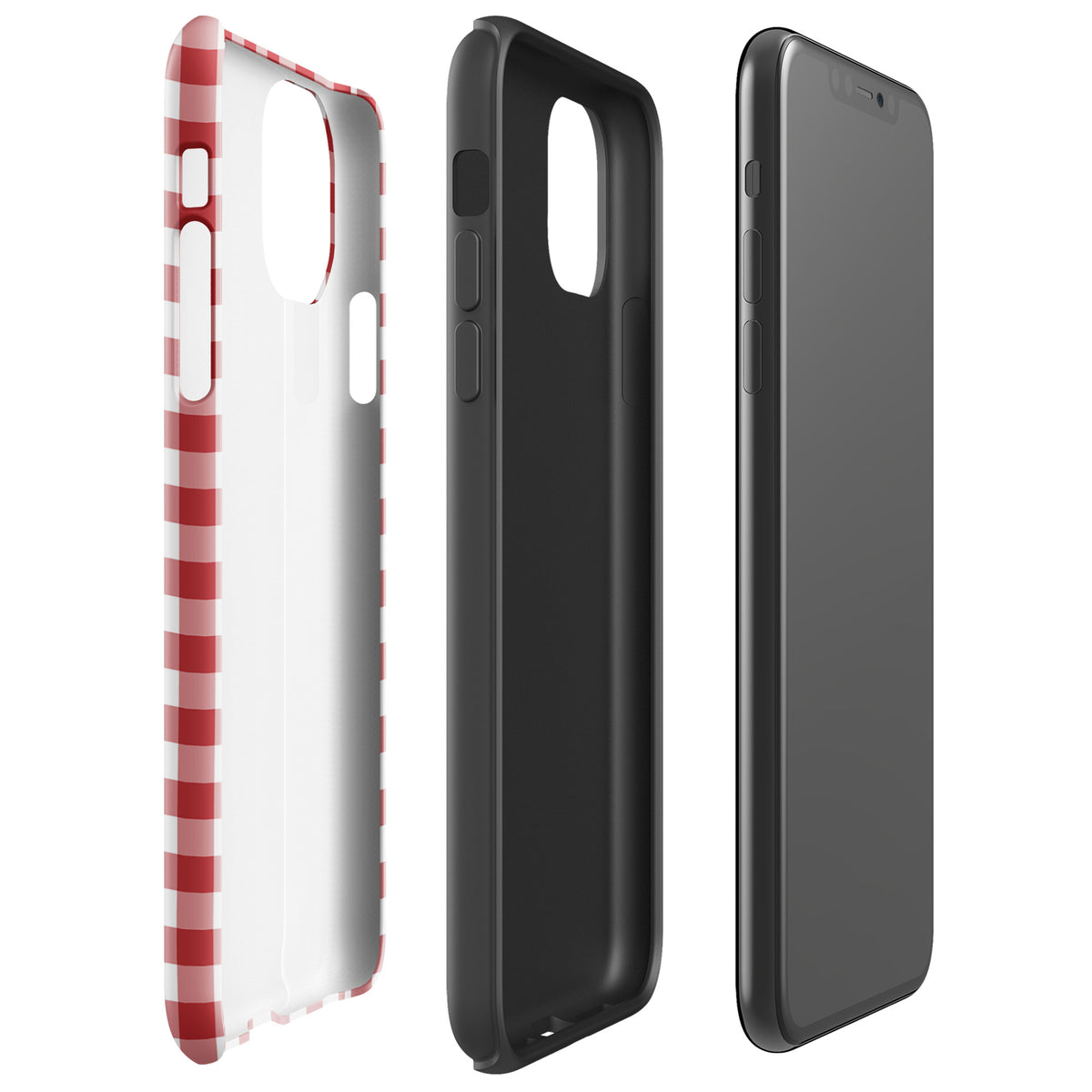 Phone Case with red-and-white Gingham Pattern for iPhone offering style and protection