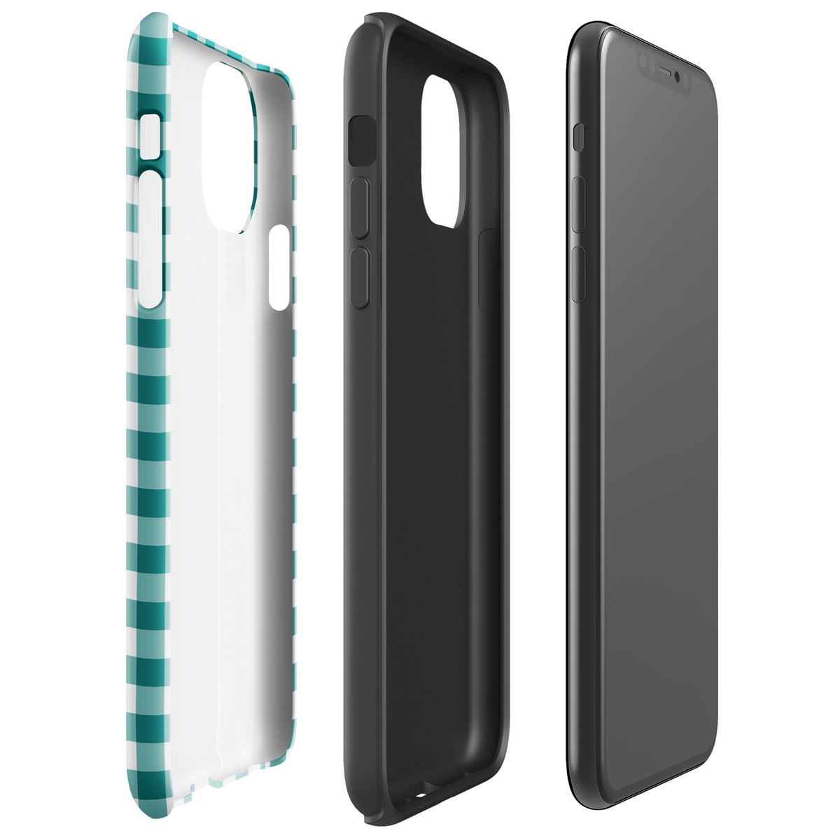 Teal and white gingham Phone Case for iPhone showcasing stylish design and durable protection