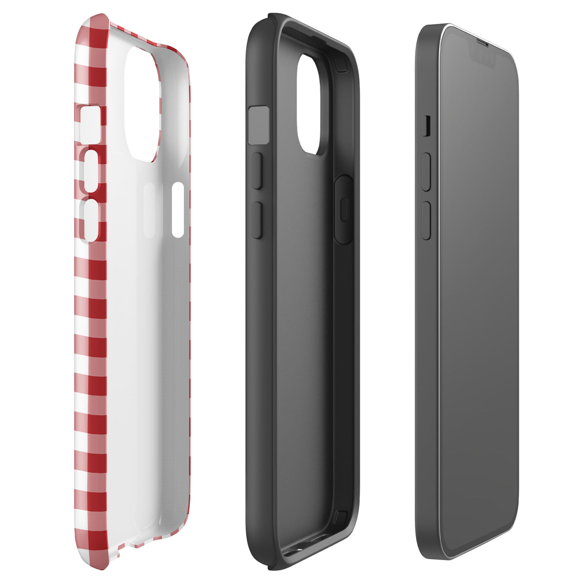 Phone Case for iPhone with red-and-white gingham pattern, offering style and protection