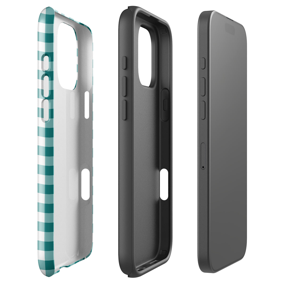 Teal and white gingham Phone Case for iPhone showcasing stylish design and protection