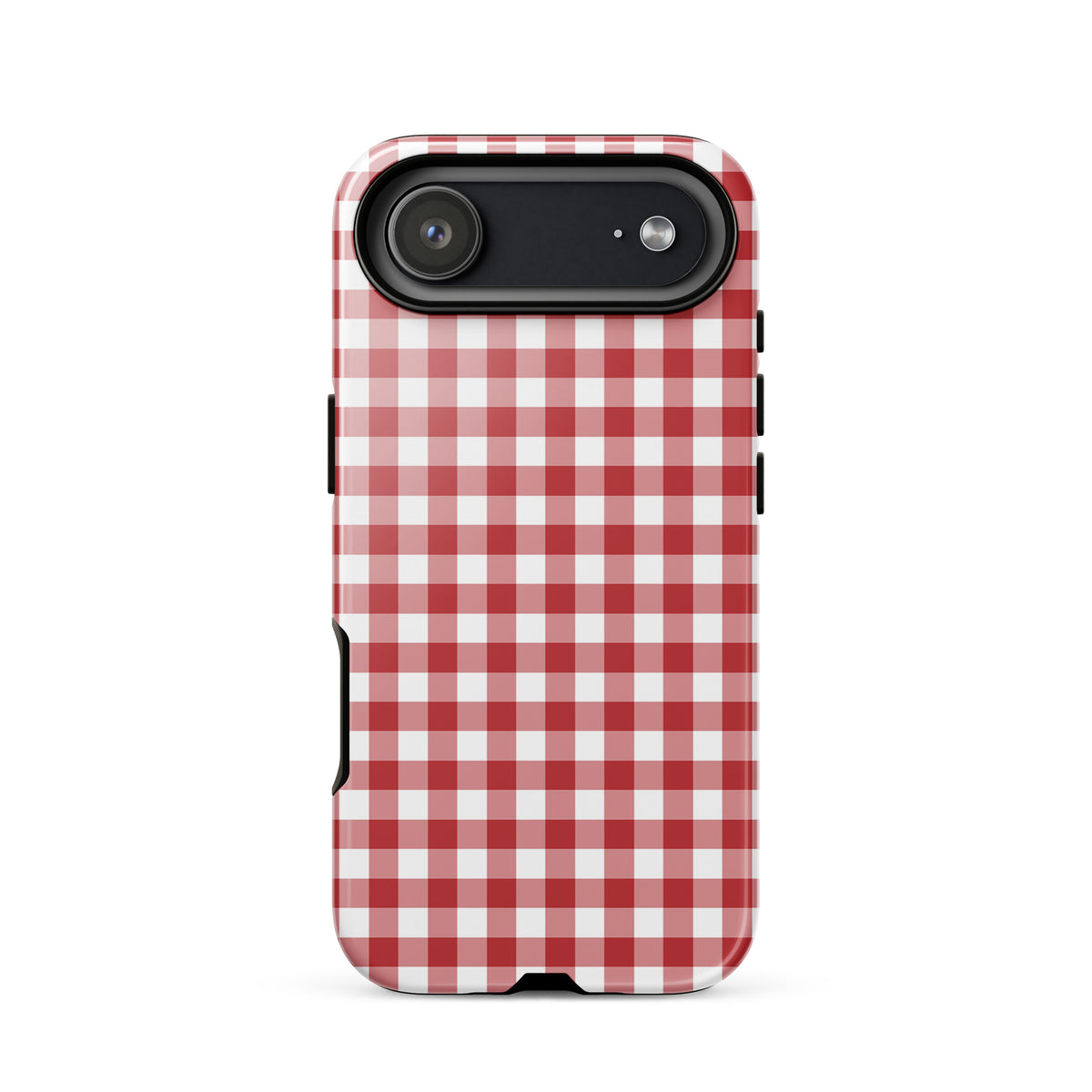 Red and white gingham pattern Phone Case providing stylish protection for iPhone