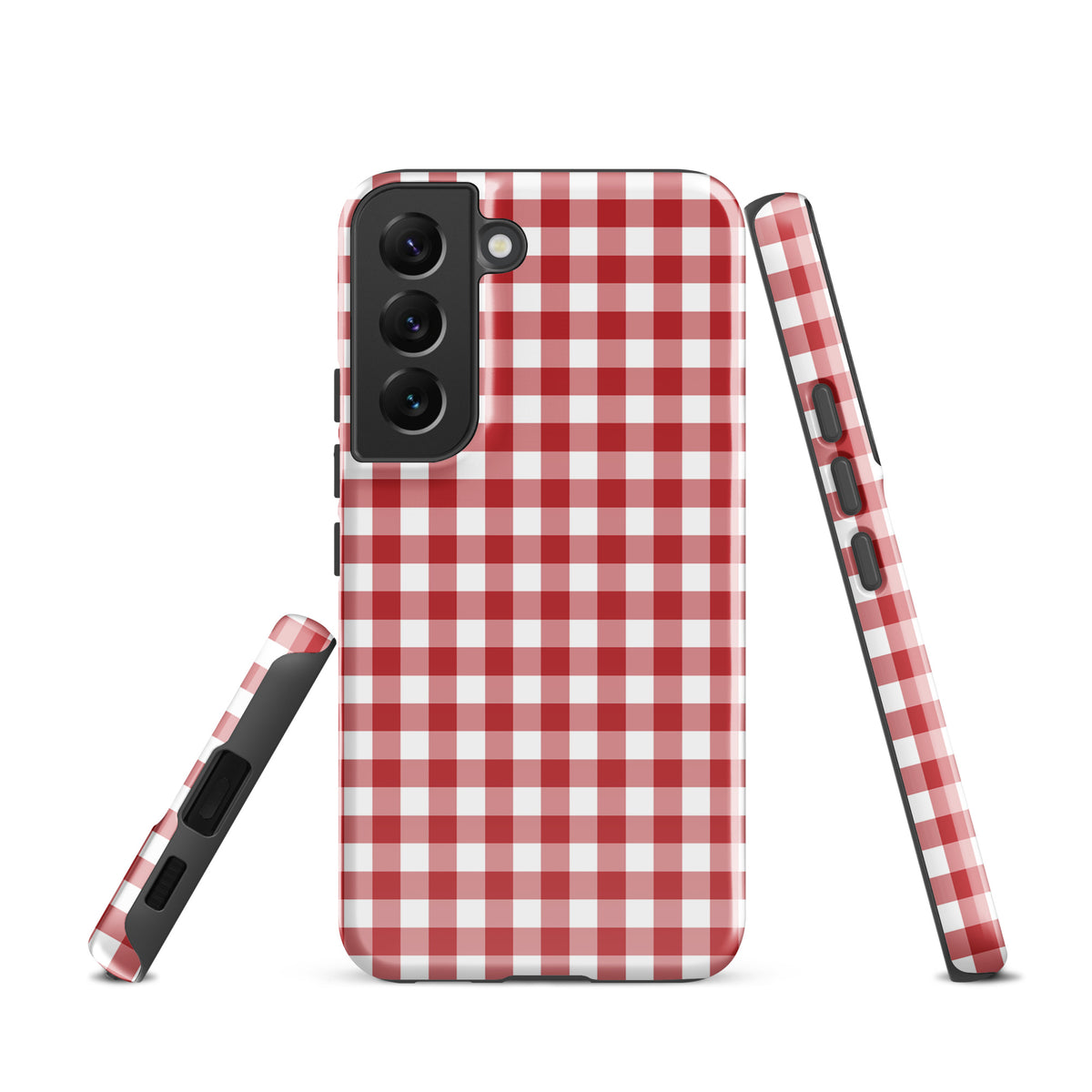 Phone Case for Samsung Galaxy with red-and-white gingham pattern for style and protection