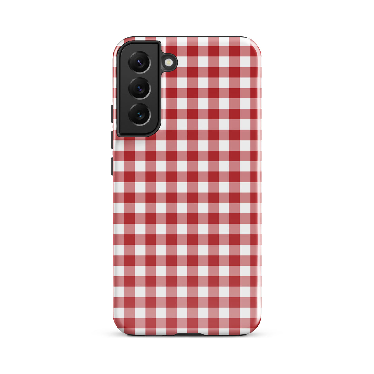 Phone Case for Samsung Galaxy with red-and-white gingham pattern, combining style and protection for your device.