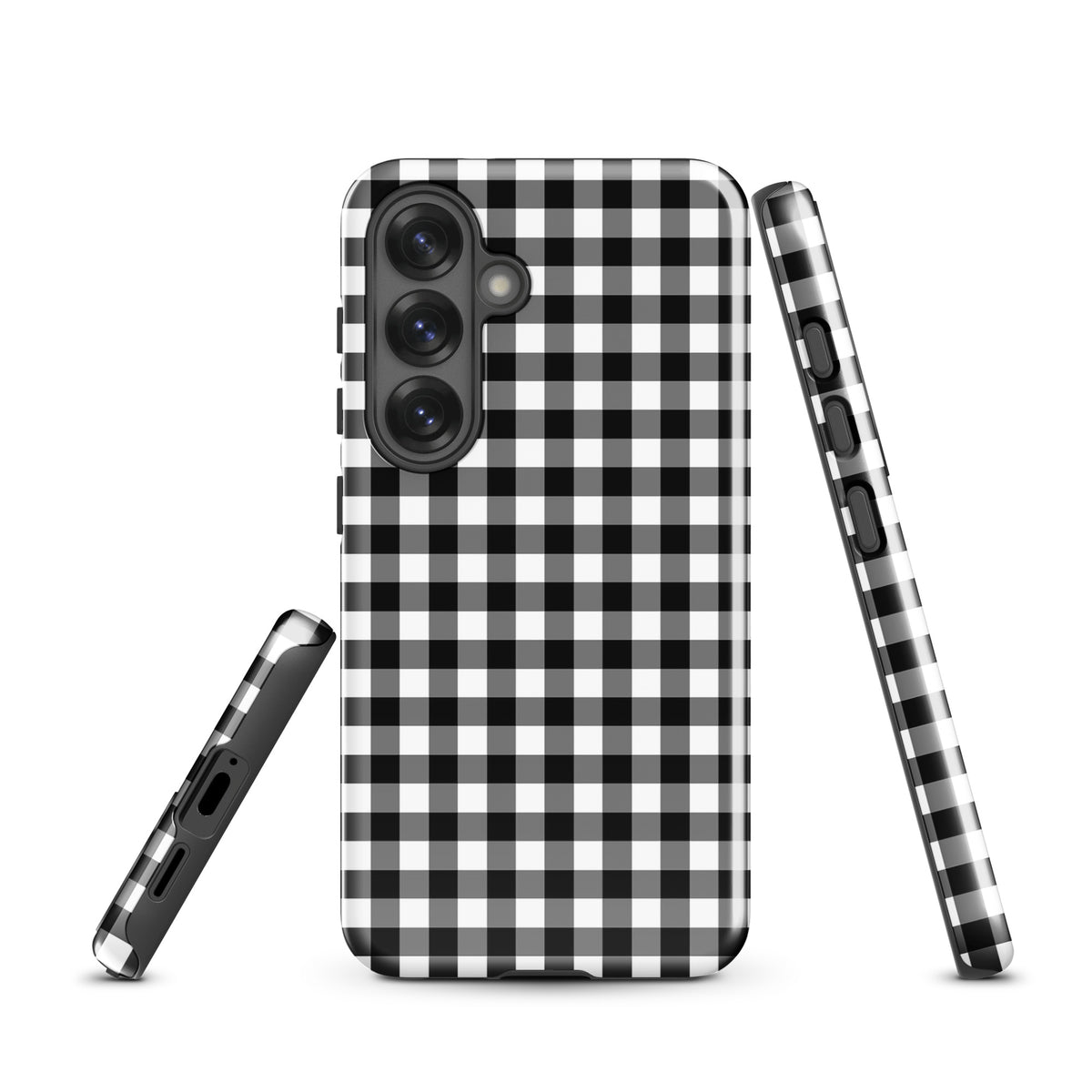 Black and white gingham Phone Case for Samsung Galaxy, offering style and protection.