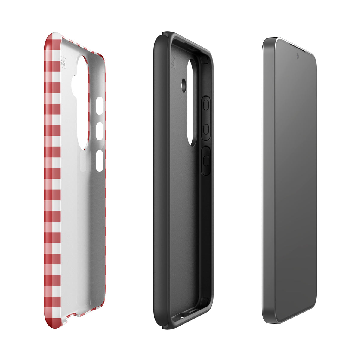 Phone Case for Samsung Galaxy with red-and-white gingham pattern showcasing stylish design and durable protection.