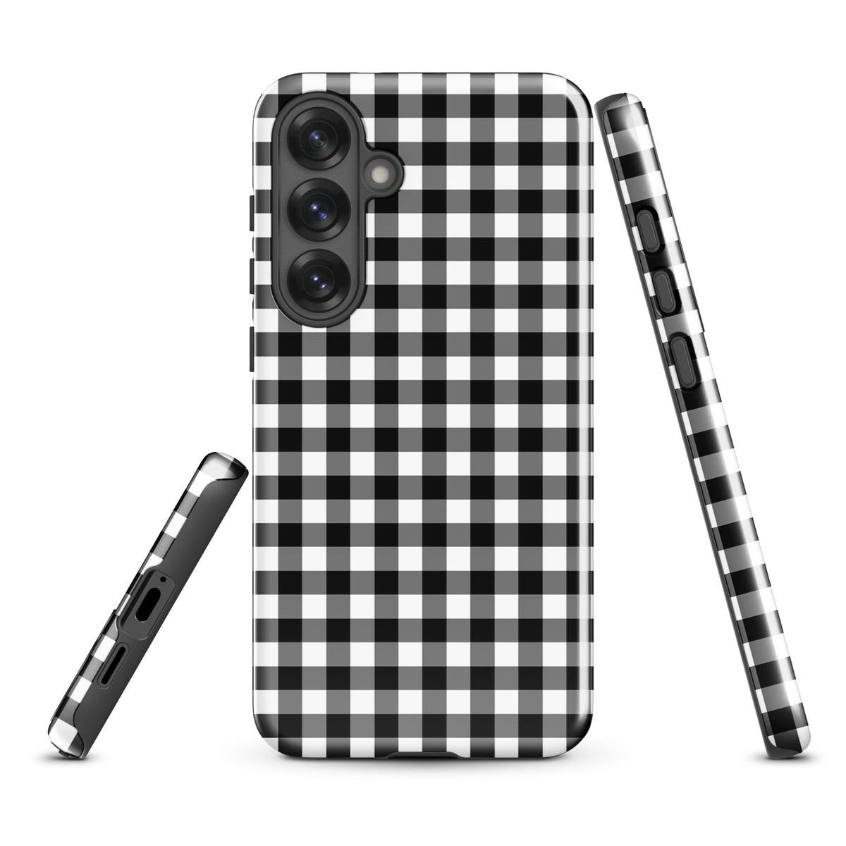 Phone Case for Samsung Galaxy with black and white gingham pattern for style and protection