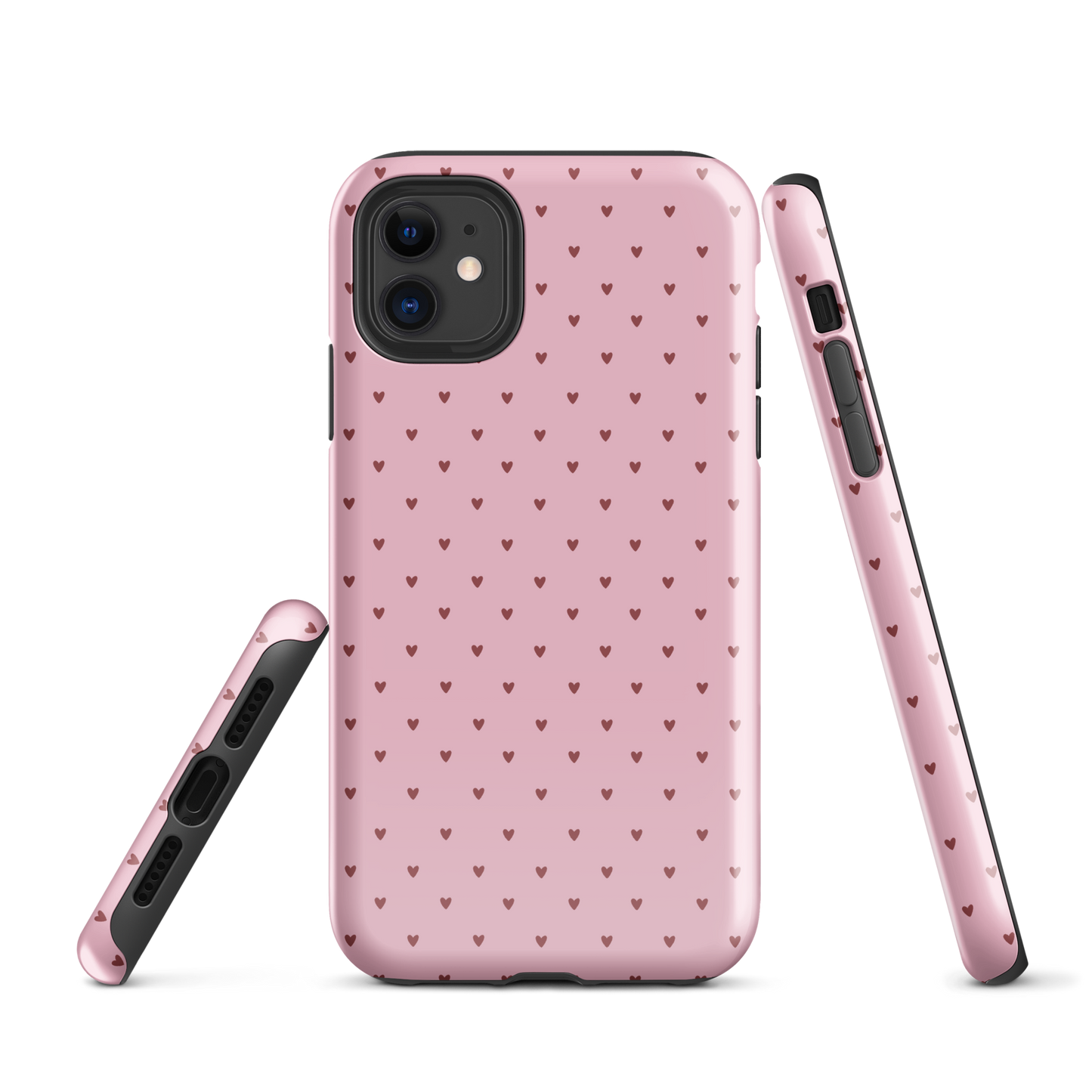 Phone Case for iPhone with heart-dot pattern, stylish and modern design