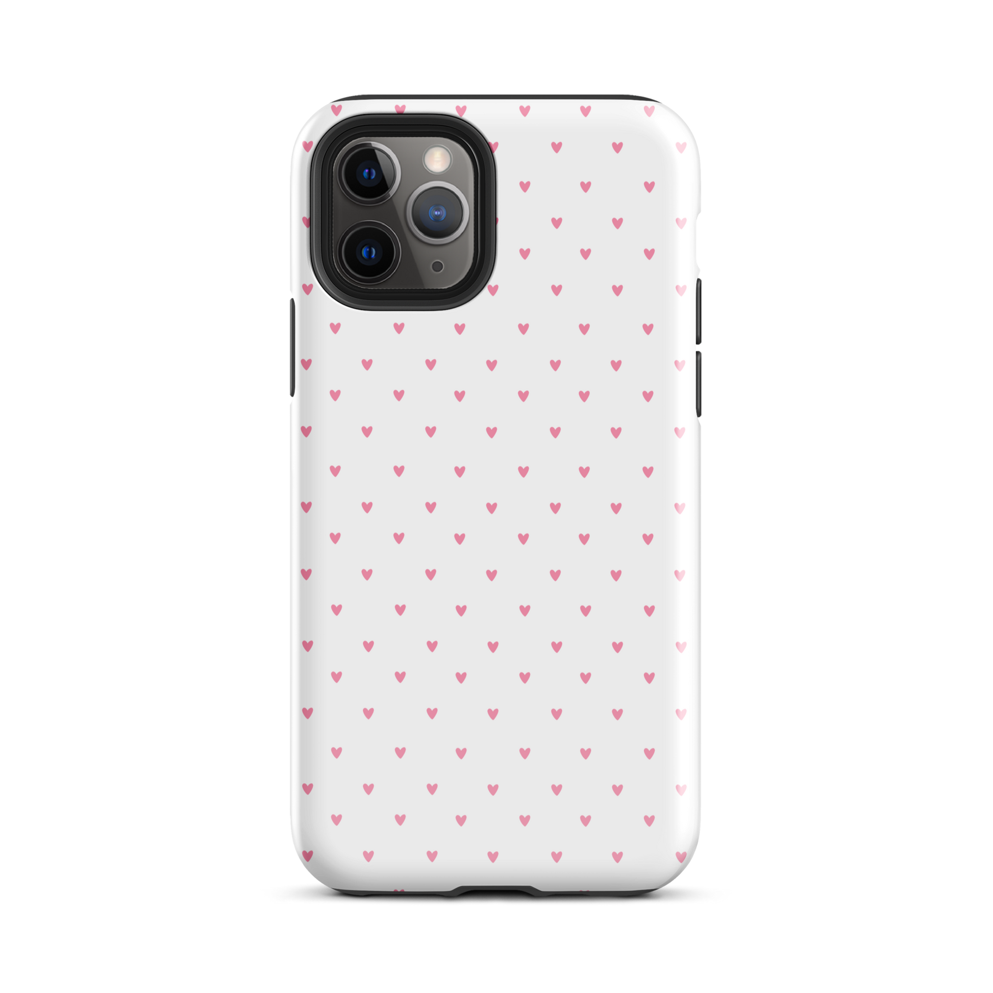 Phone Case for iPhone with Heart‑Dot Pattern, featuring playful polka-dot style of tiny hearts on a bold background.