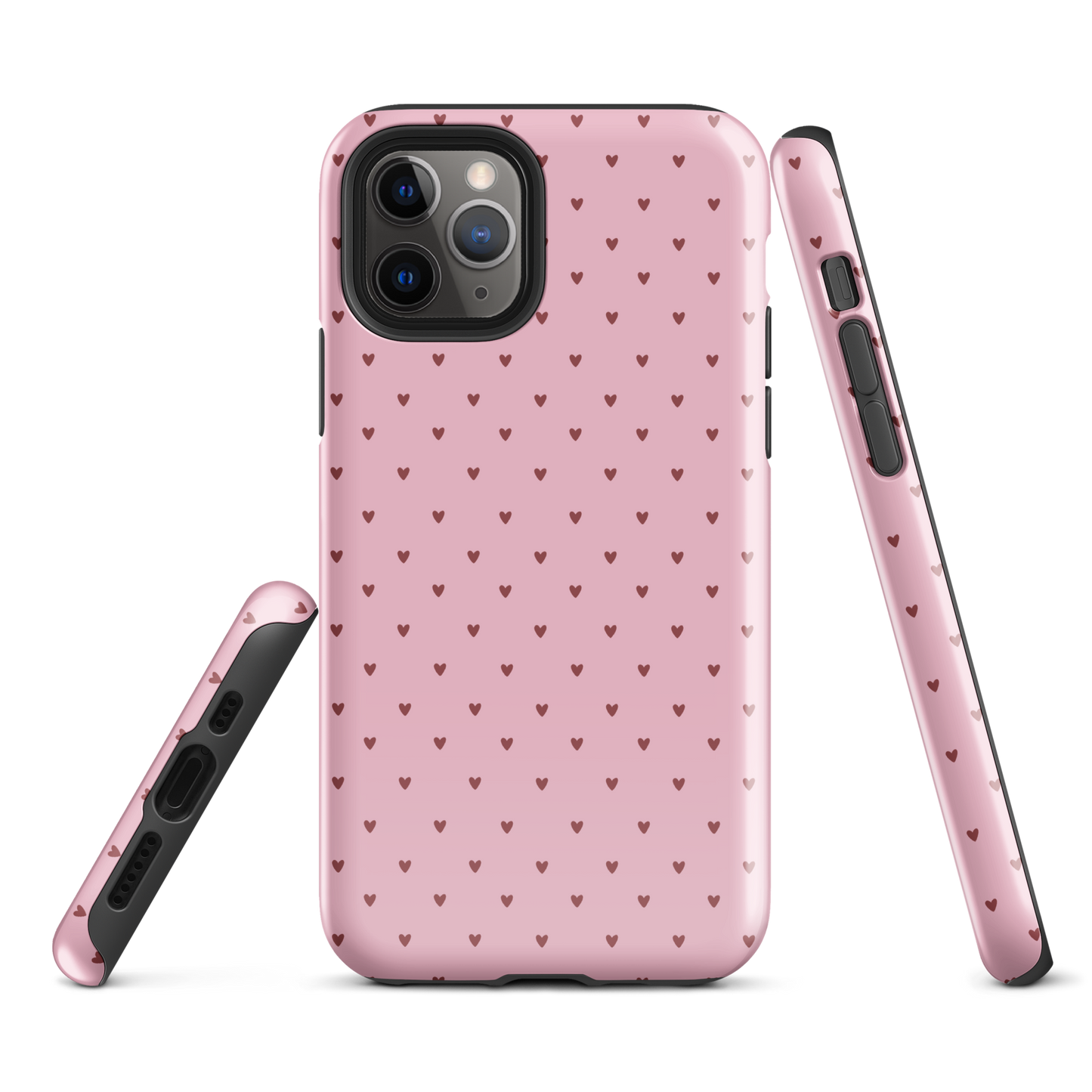 Phone Case for iPhone with heart-dot pattern, playful polka-dot style on a bold background, offering a cute and modern design.